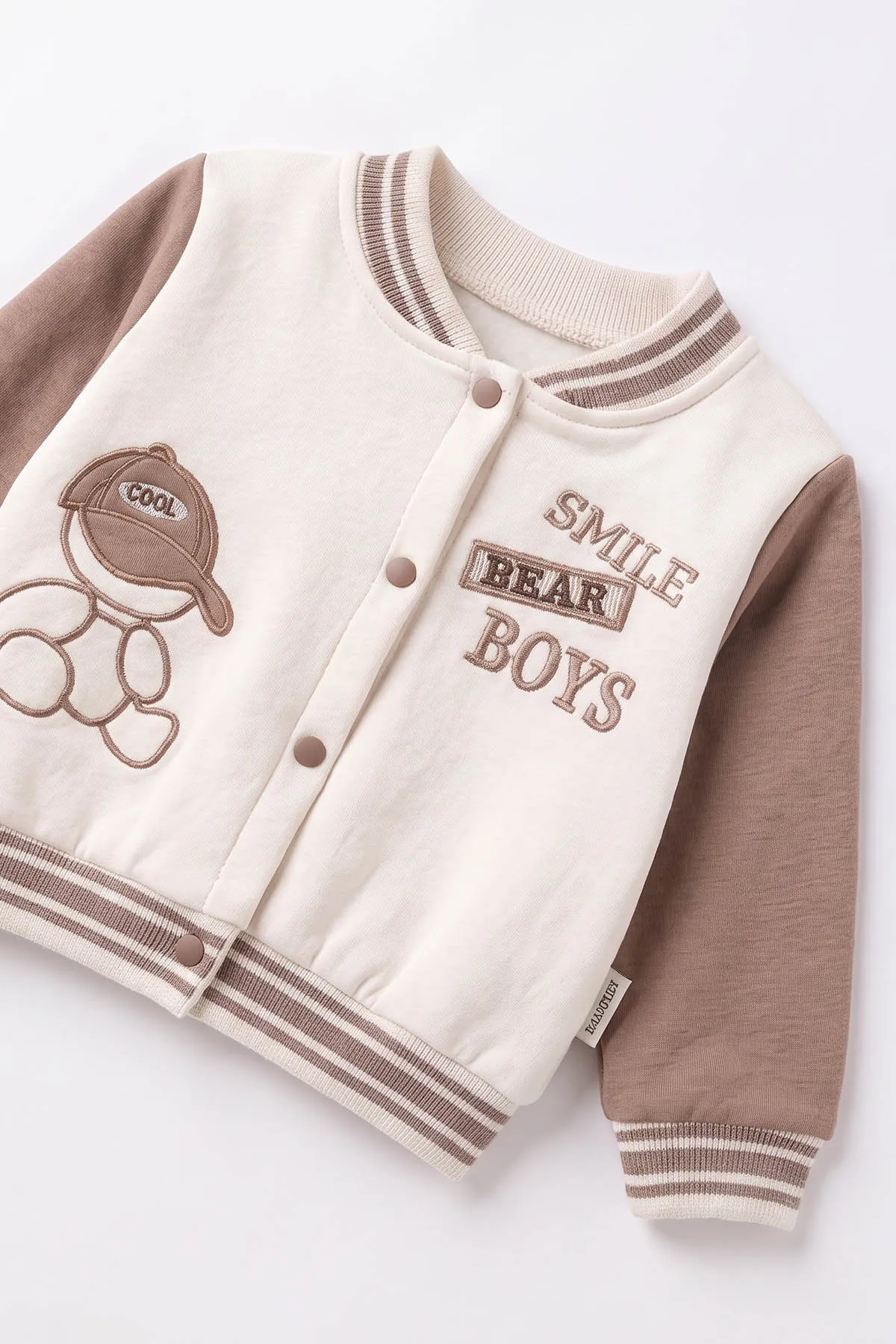 Vizon (6-24 Ay) Smile Boys Nakışlı İçi Şardonlu Erkek Bebek Takım 493590