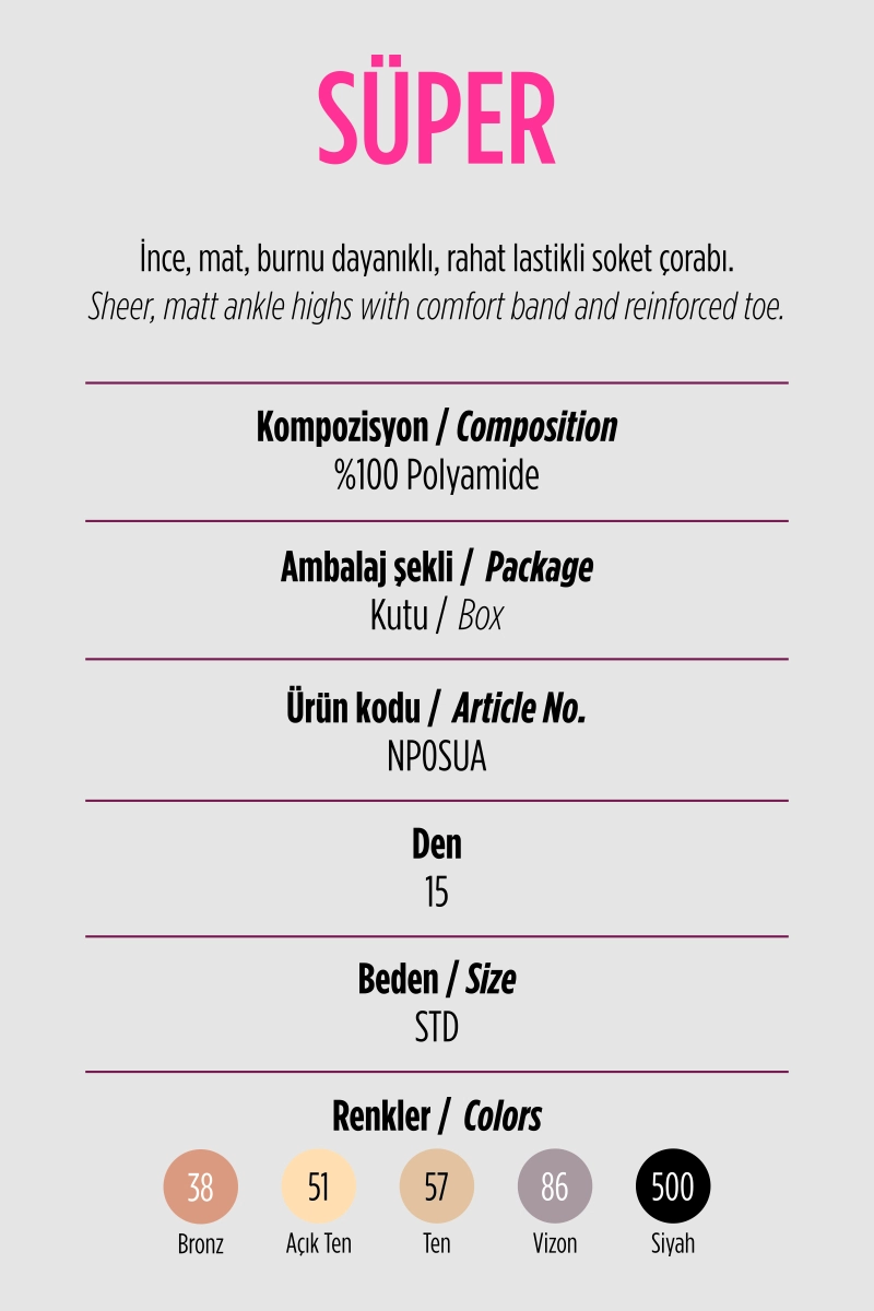 Vizon 86  Penti Süper 15 Den Soket Çorap 421255