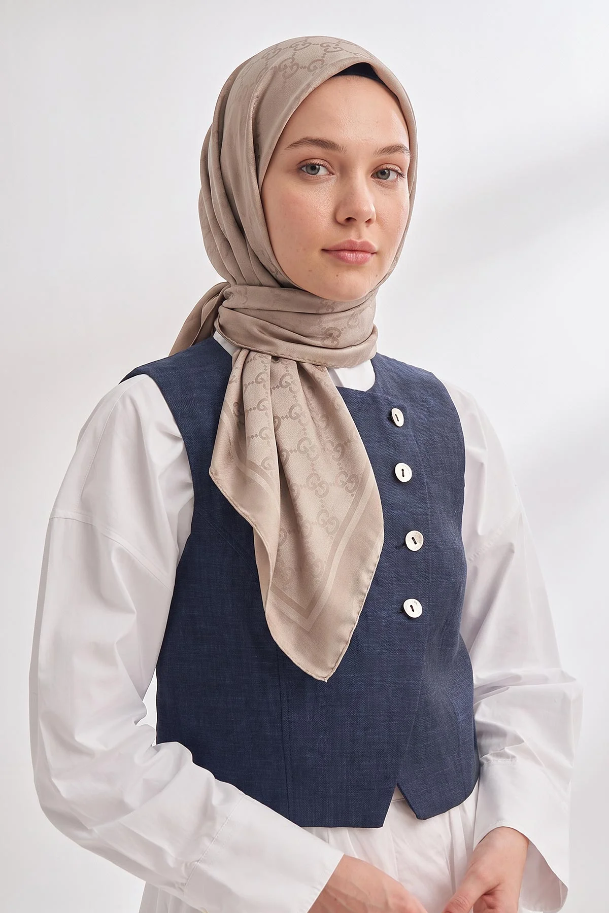 Vizon 90x90 Cm Elegance Premium Pamuk Jakar Eşarp 482005