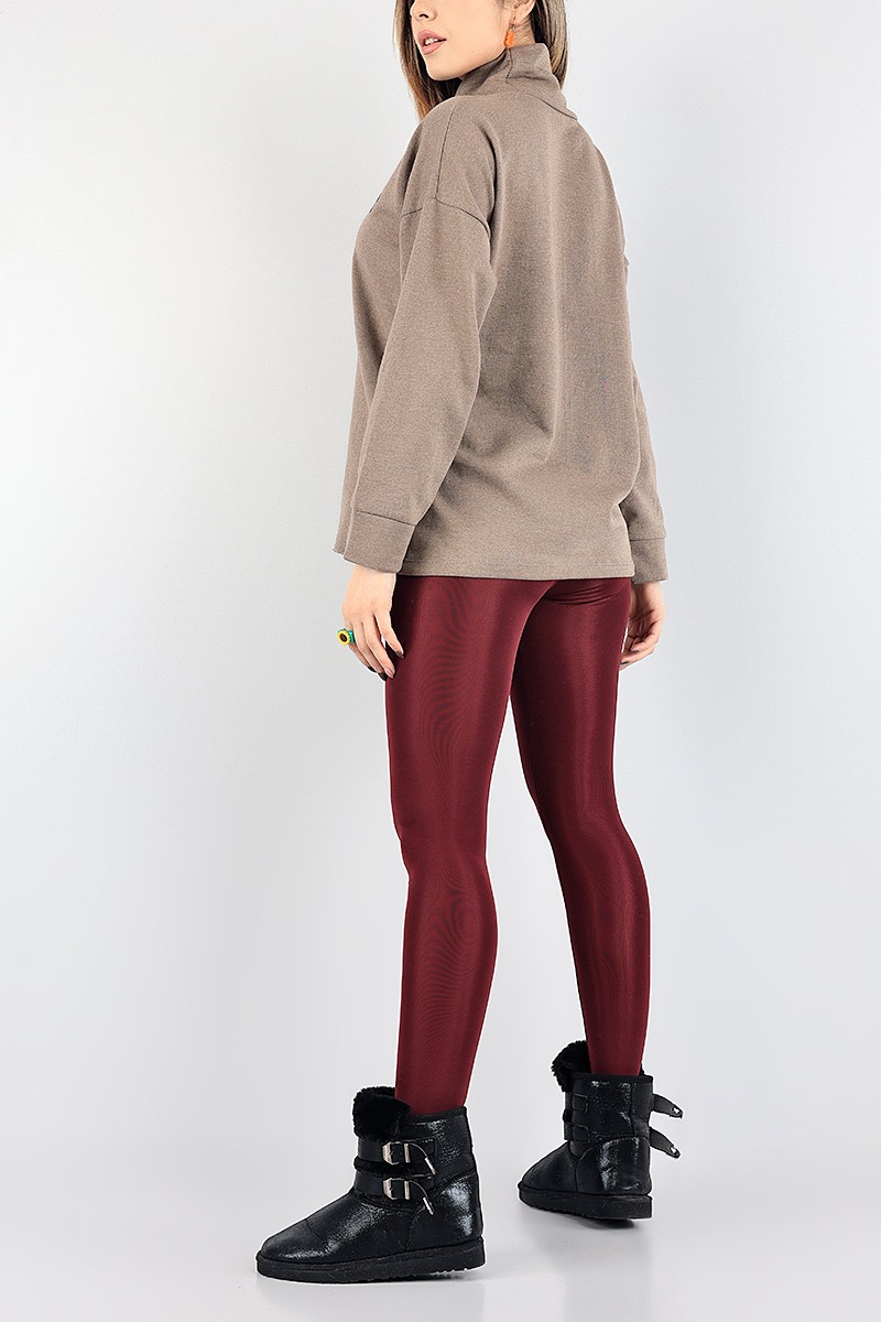 Vizon Baskılı İçi Şardonlu Bayan Sweat 88347