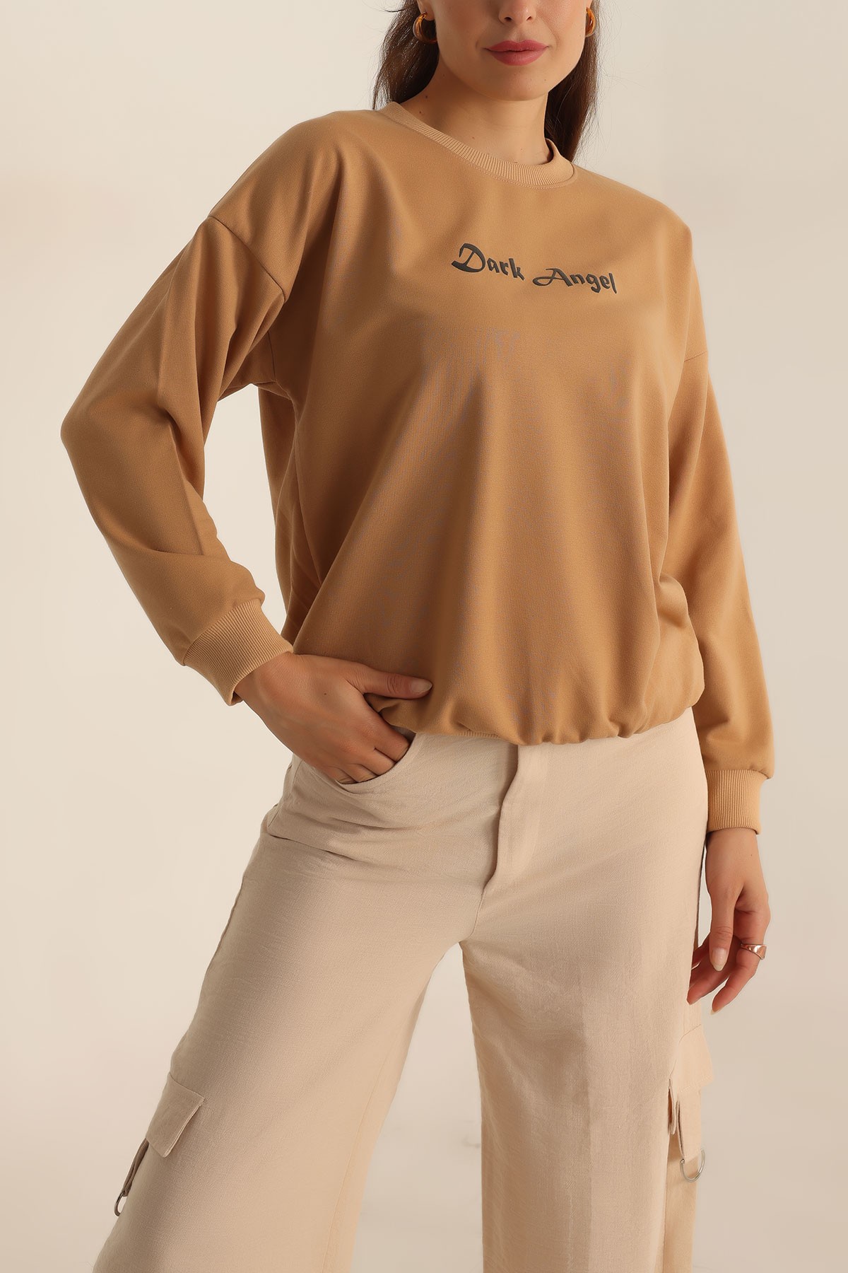 Vizon Baskılı Oversize Bayan Sweat 199239