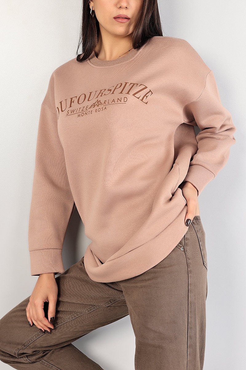 Vizon Baskılı Şardonlu Bayan Sweat 85025