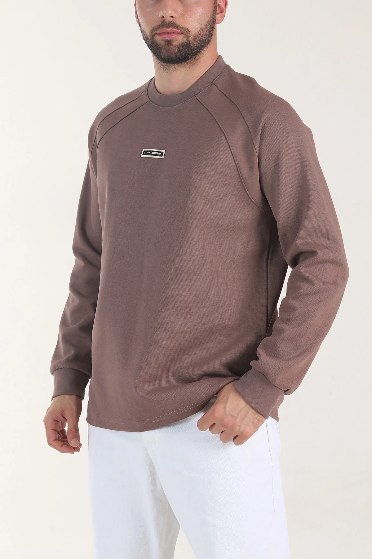 Vizon Bisiklet Yaka Erkek Sweatshirt 406591
