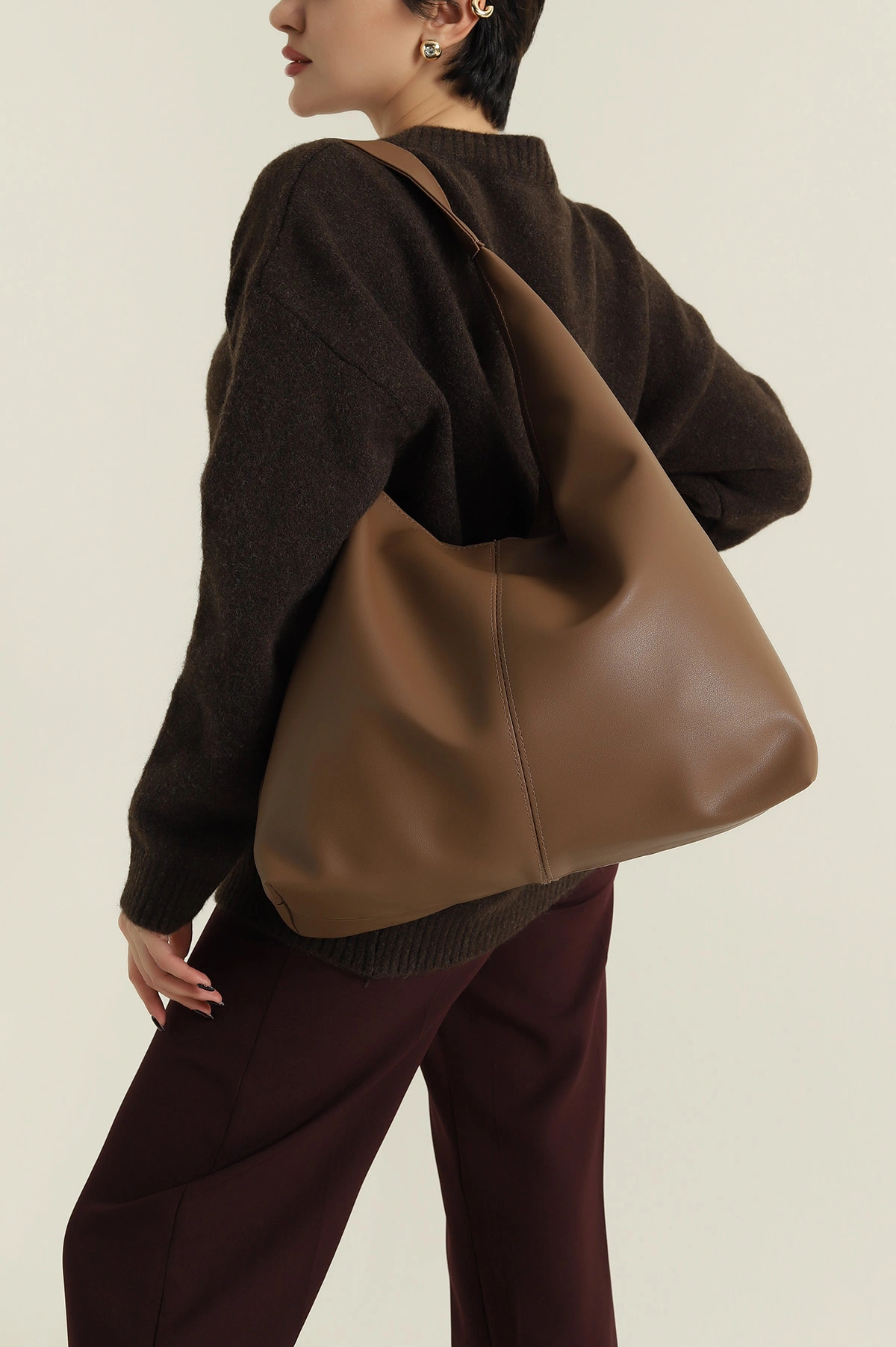 Vizon Büyük Boy Fermuarlı Kadın Kol ve Omuz Çantası 423386