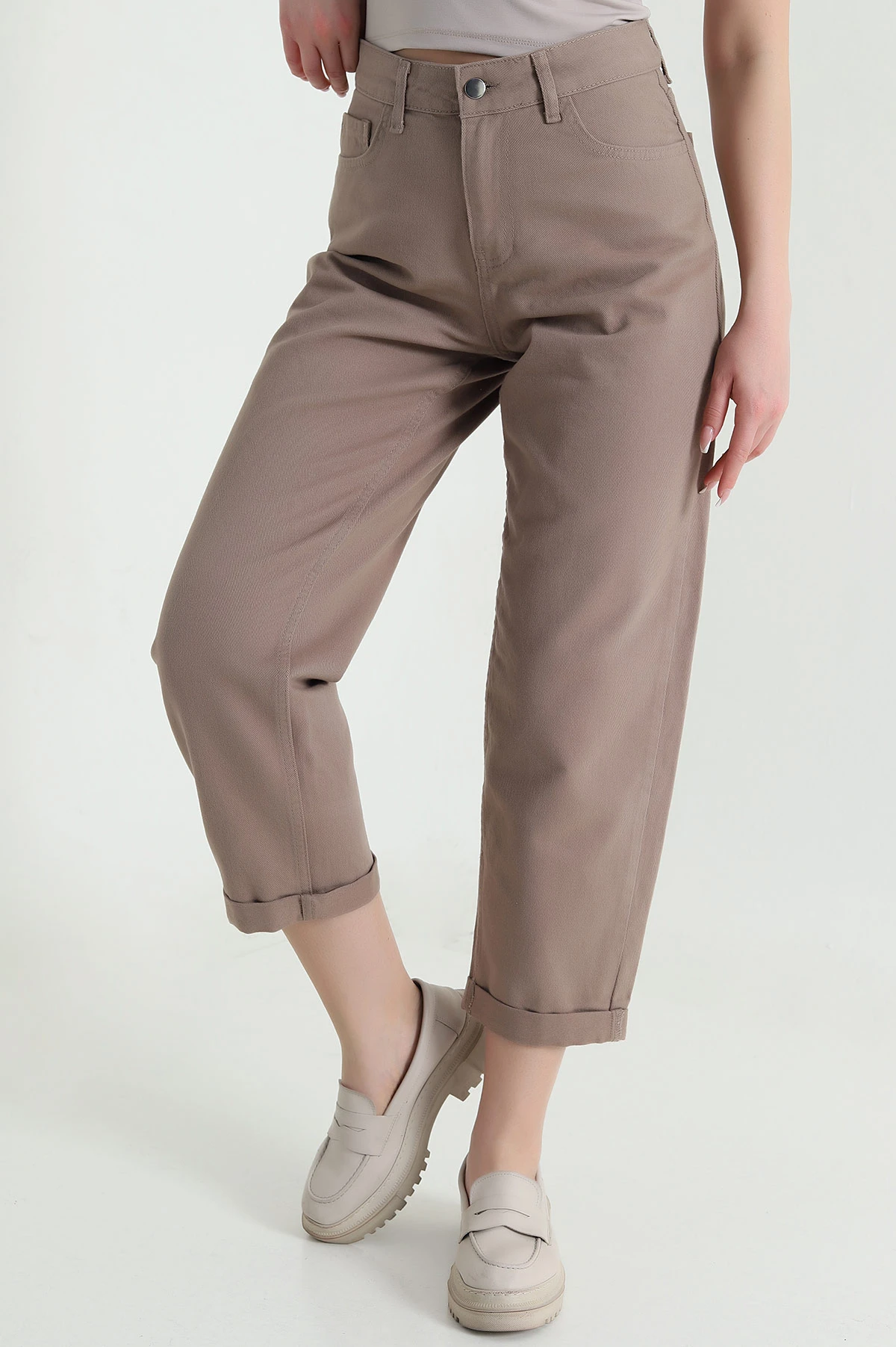 Vizon Cep Detay Gabardin Kadın Pantolon 454917