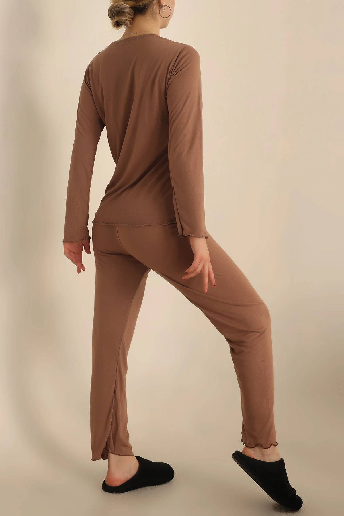 Vizon Düğmeli Bayan Pijama Takımı 233334