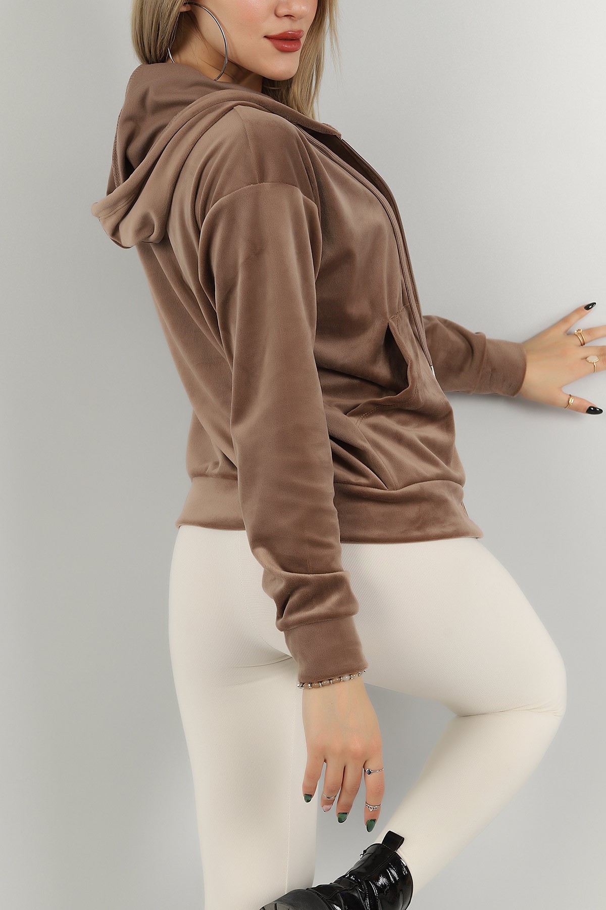 Vizon Fermuarlı Kadife Sweat 147282