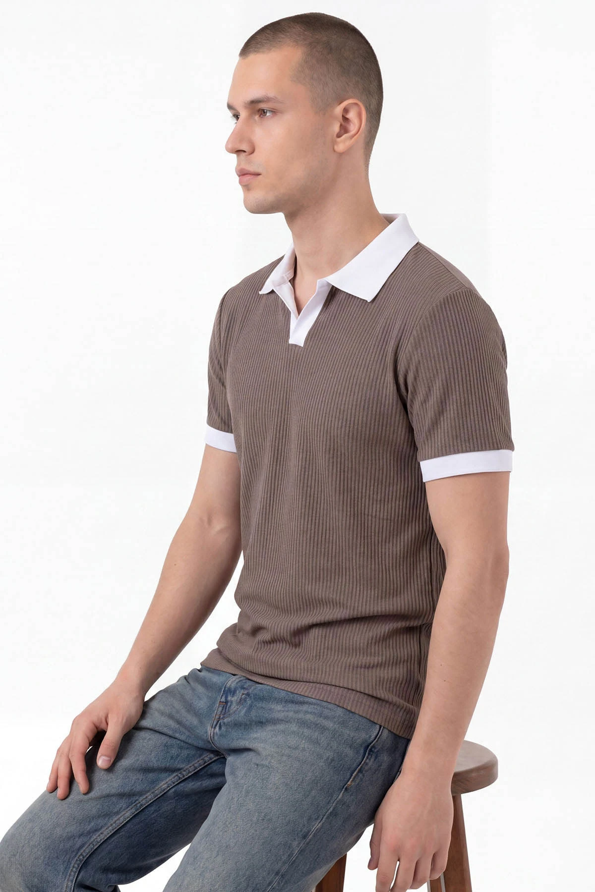 Vizon Fitilli Polo Yaka Erkek Tişört 458871