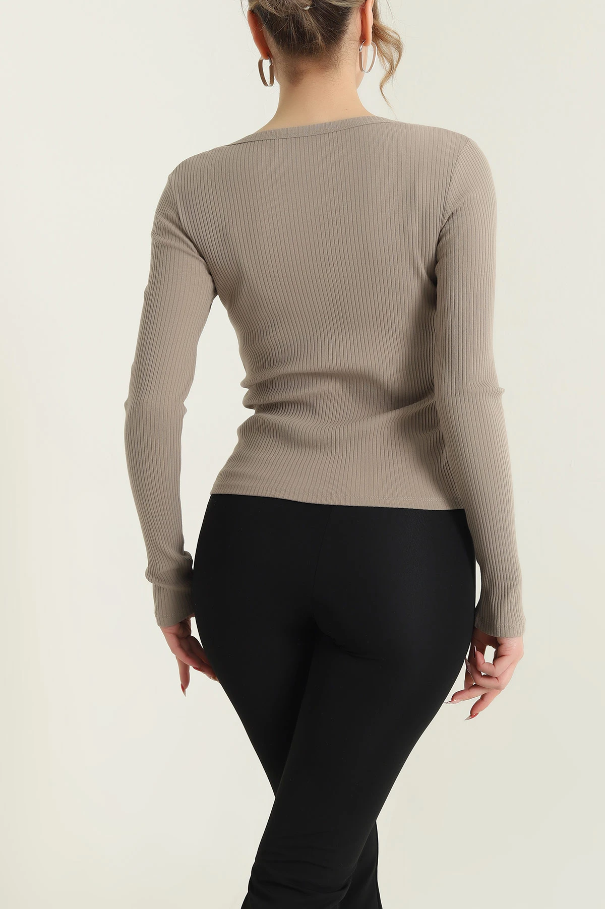 Vizon Geniş Yaka Fitilli Badi Bluz 429447