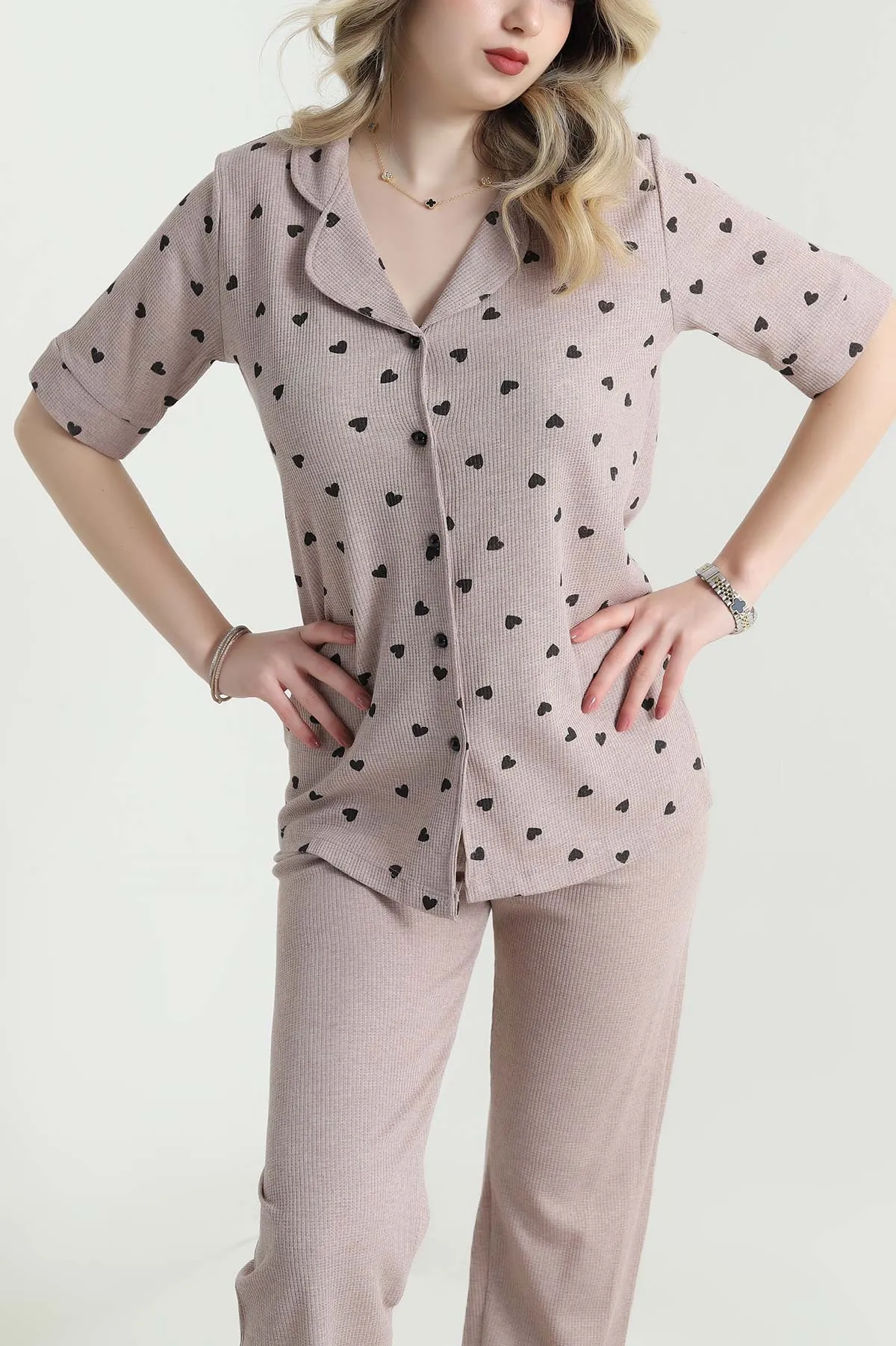 Vizon Gofre Kadın Pijama Takımı 457064