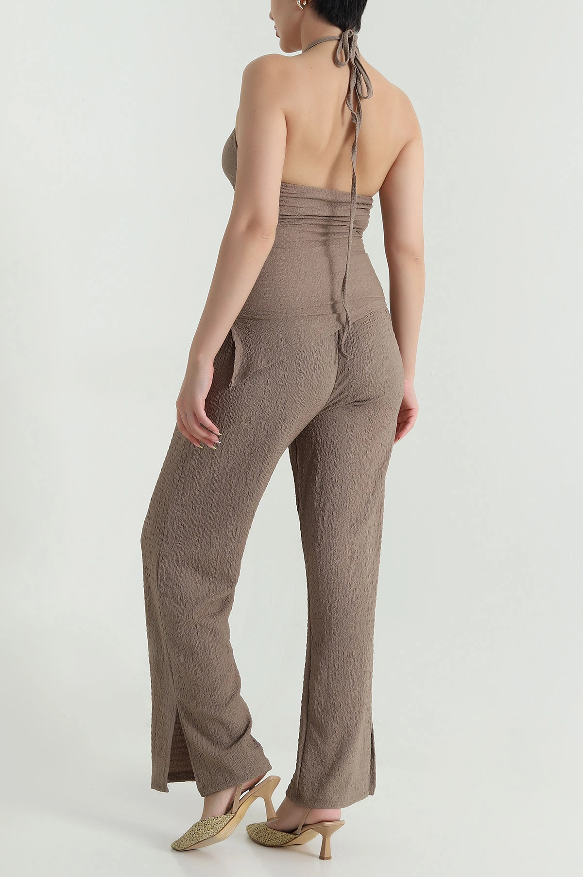 Vizon Halter Yaka Bürümcük Kadın İkili Takım 470288