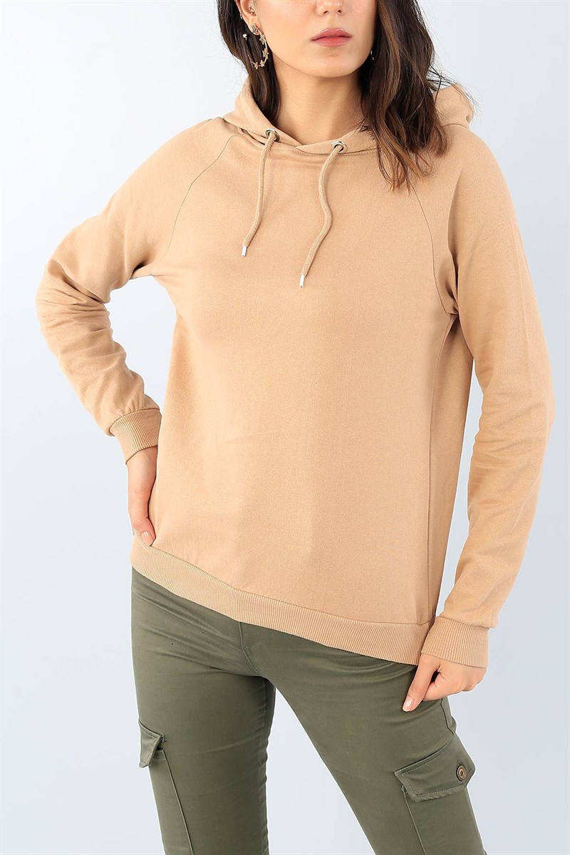 Vizon Kapüşonlu Bayan Sweat 39092