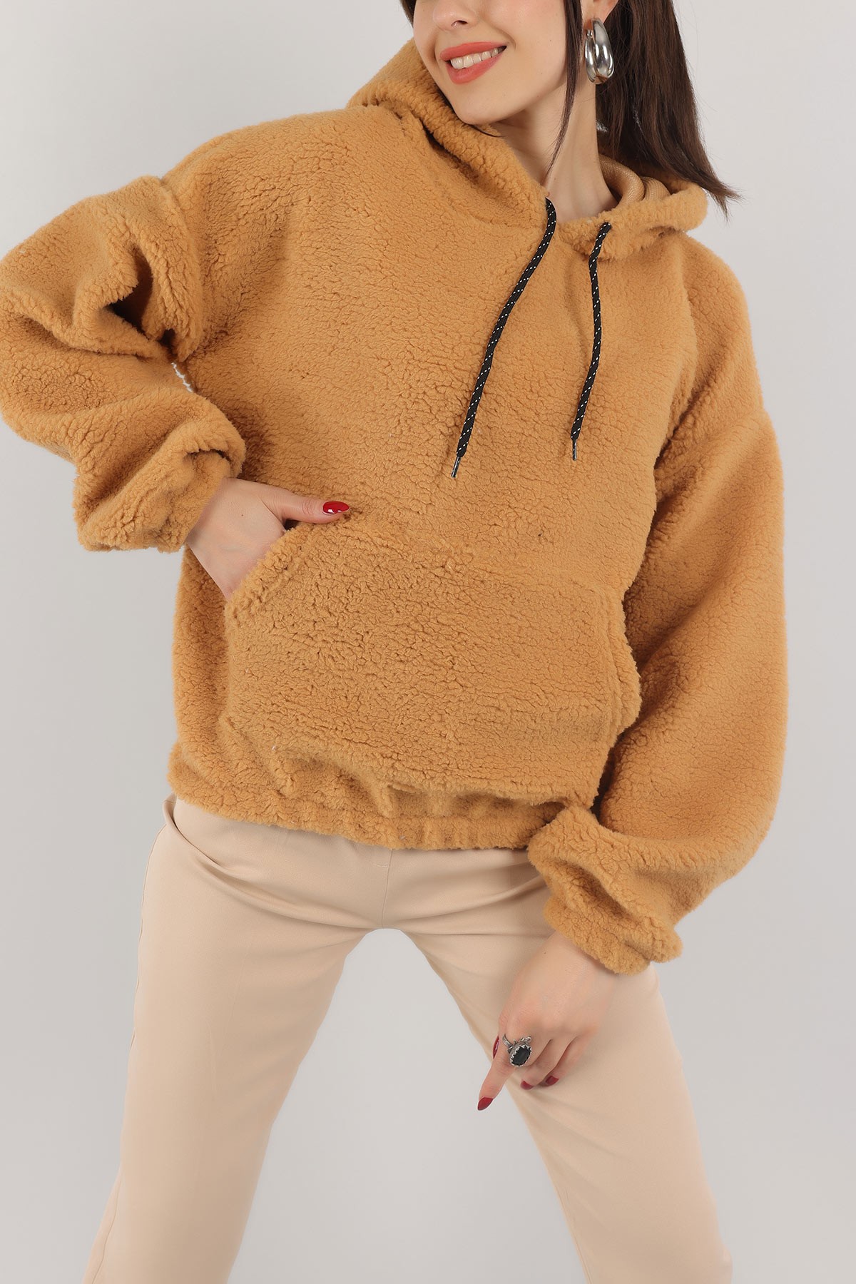 Vizon Kapüşonlu Cepli Yumoş Sweat 151241