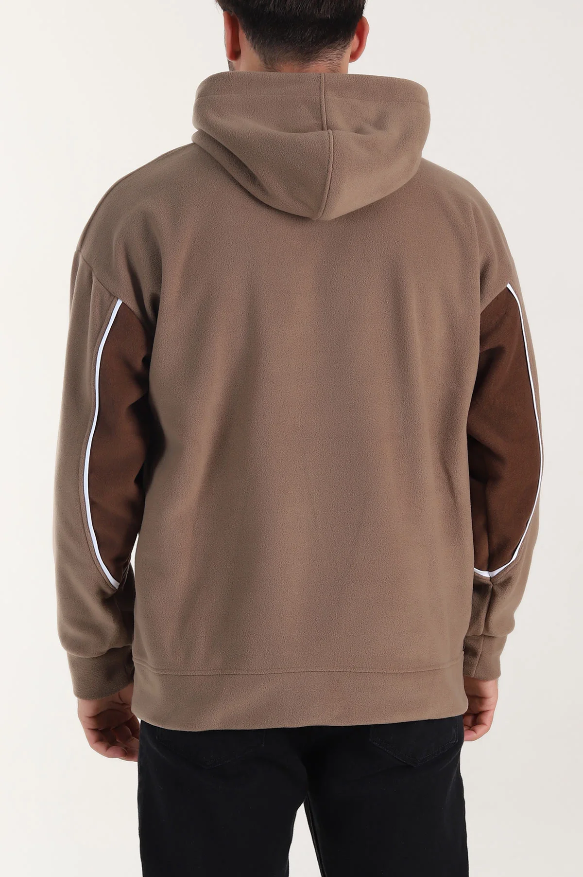 Vizon Kapüşonlu Nakış Detaylı Erkek Sweatshirt 408759