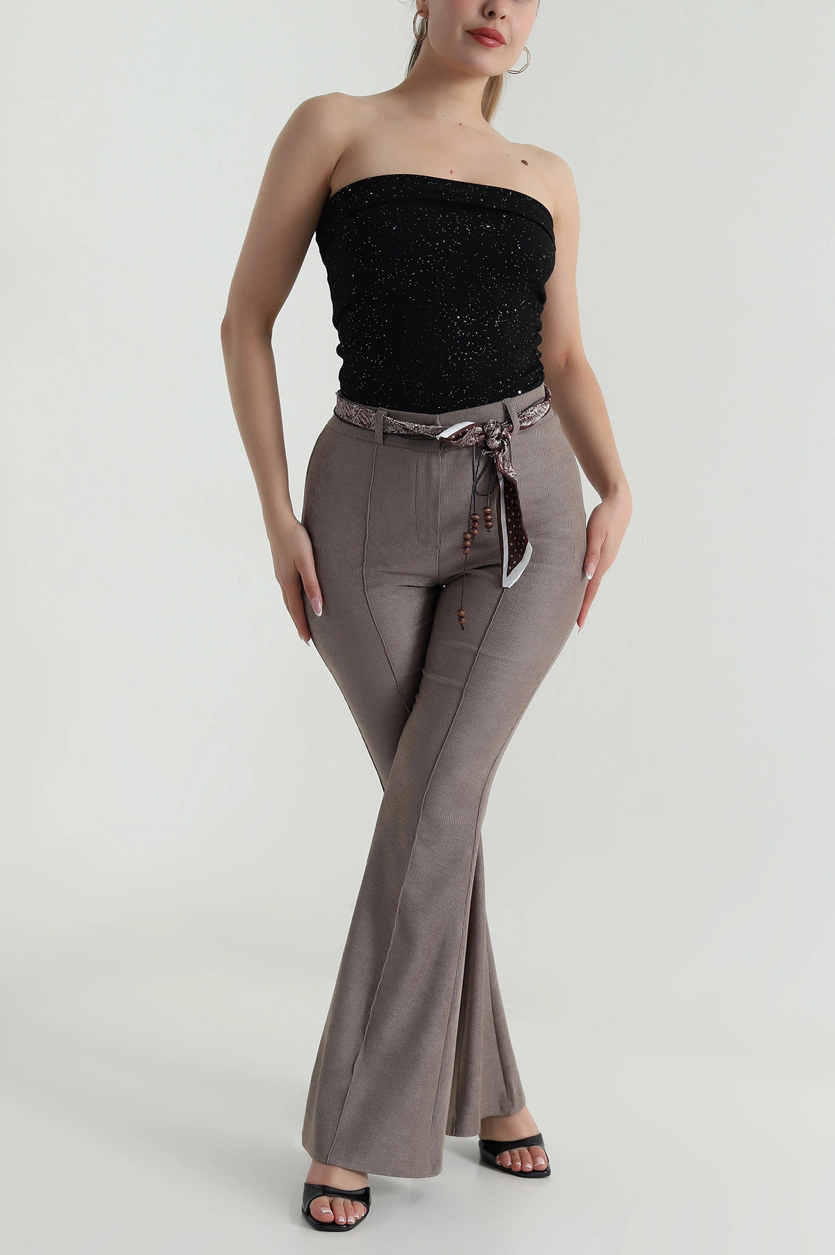 Vizon Kemerli Massimo Kadın Pantolon 485985