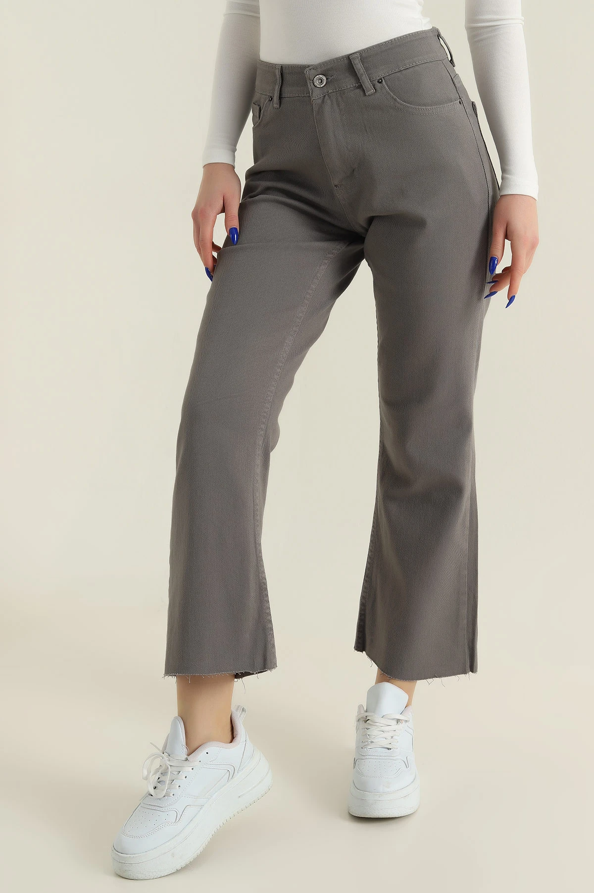 Vizon Lazer Paça Likralı Kadın Kot Pantolon 427792