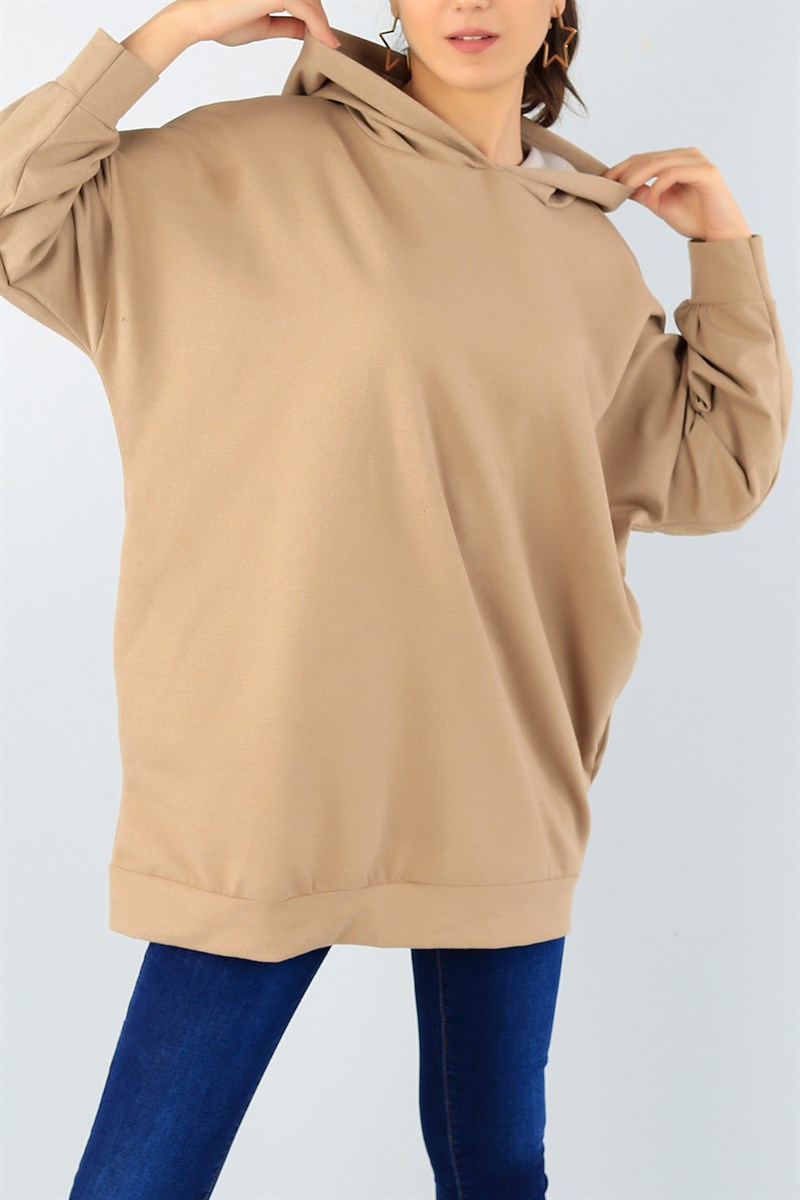 Vizon Likralı Kapüşonlu Tunik 45671