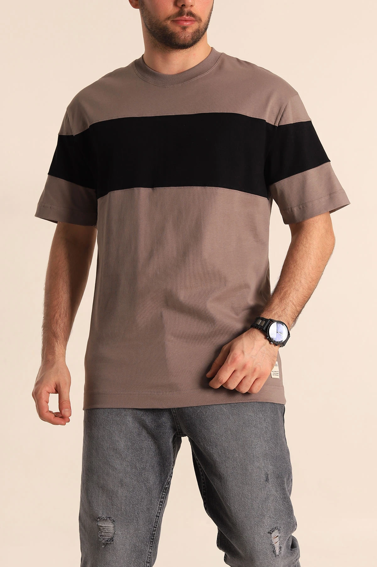 Vizon Oversize Suprem Parçalı Erkek Tişört 249450