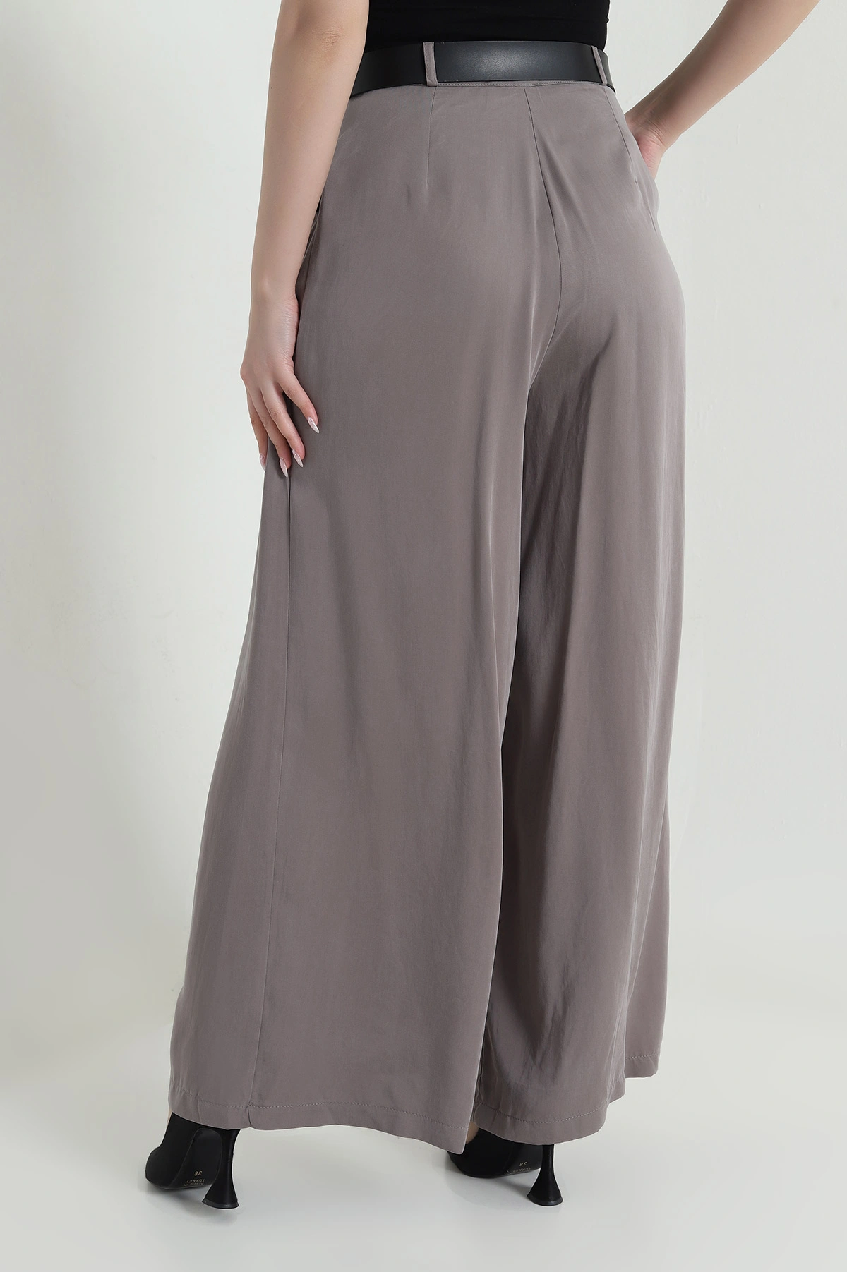 Vizon Pileli Cepli Bol Paça Tencel Kadın Pantolon 459096