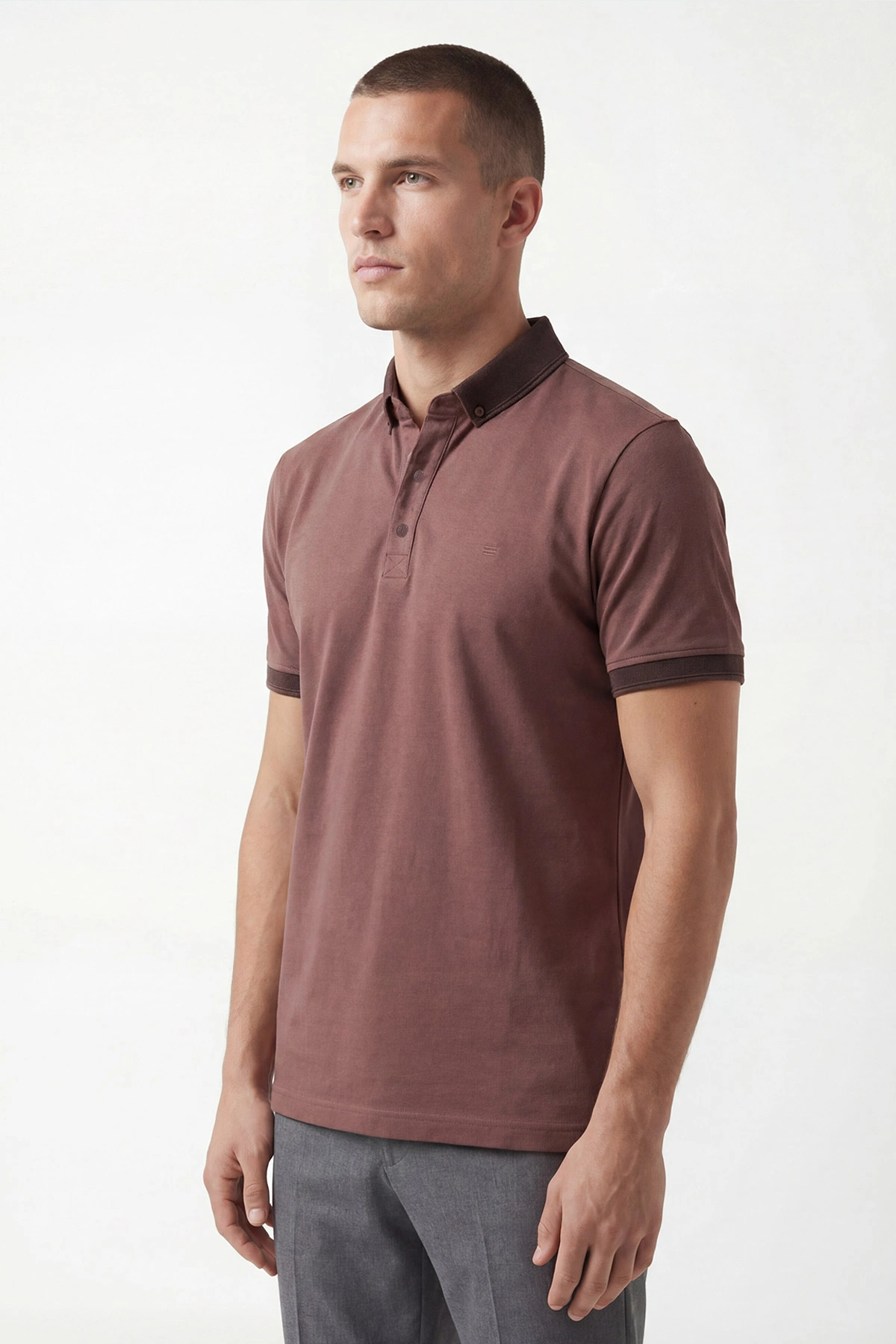 Vizon Polo Yaka Likralı Erkek Tişört 433037