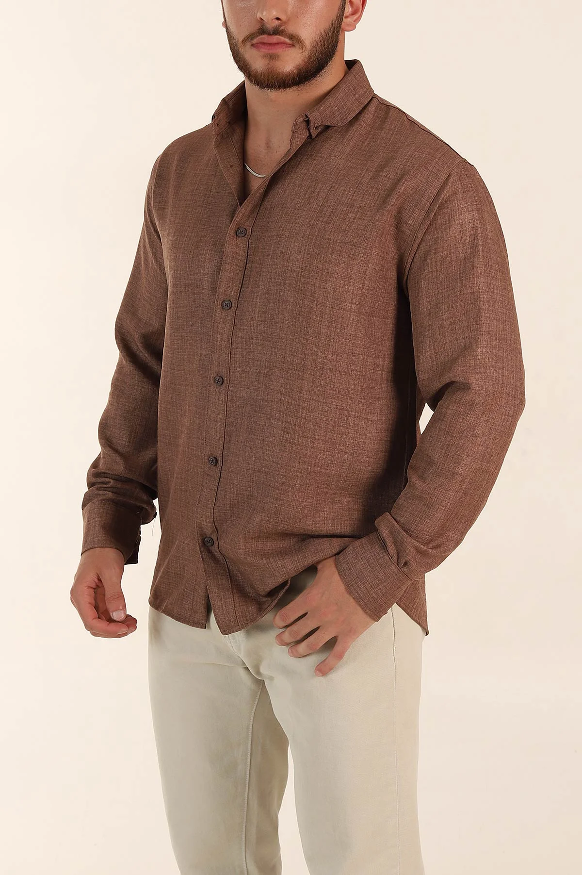 Vizon Regular Fit Ata Yaka Uzun Kollu Erkek Gömlek 369872