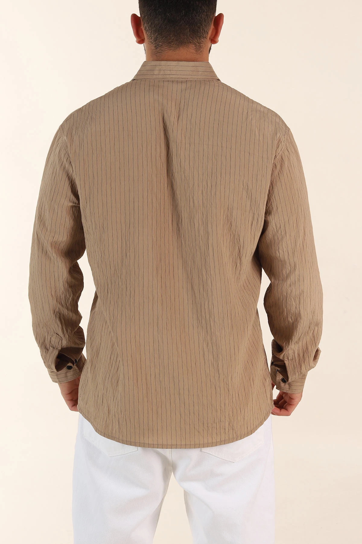 Vizon Regular Fit İnce Çizgili Uzun Kollu Erkek Gömlek 369341