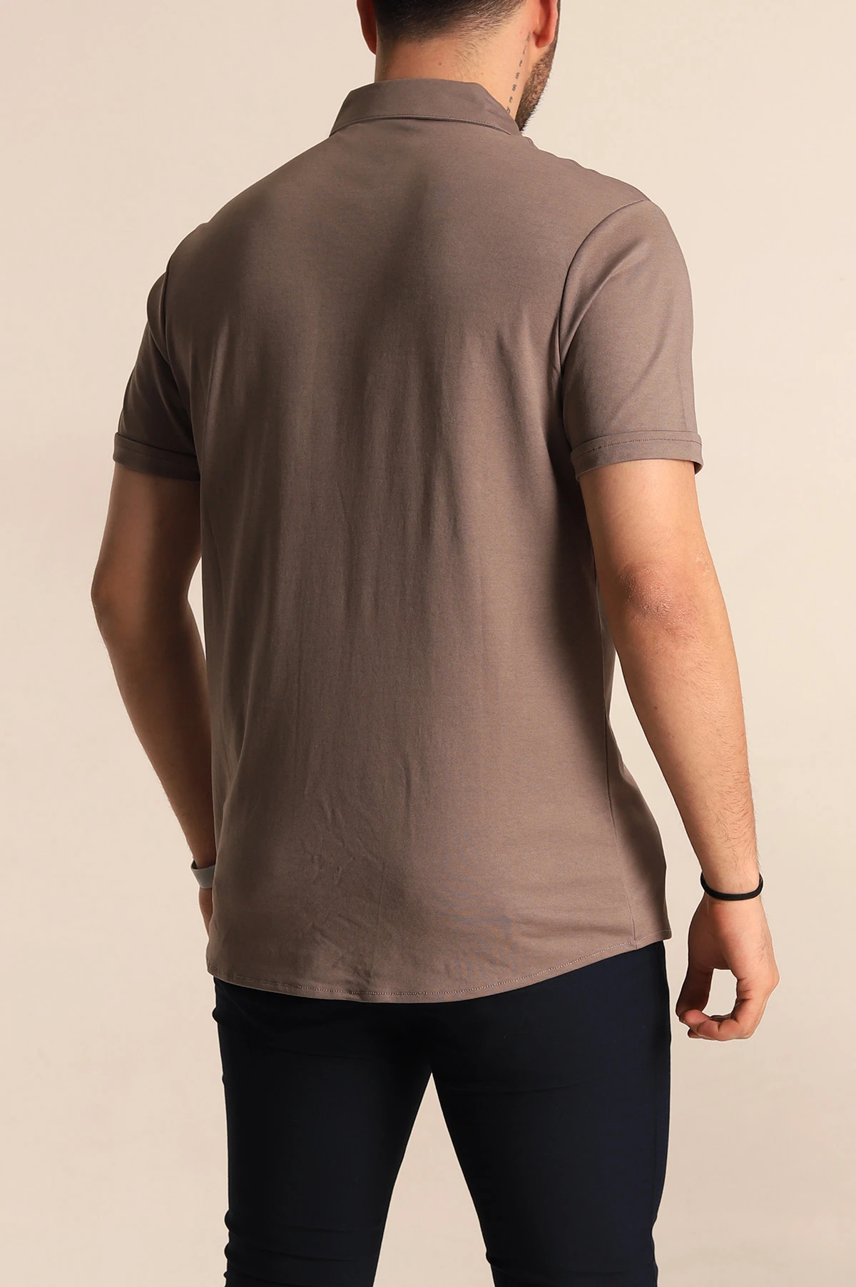 Vizon Regular Fit Jakarlı Çıt Çıt Düğmeli Kısa Kollu Erkek Gömlek 263725
