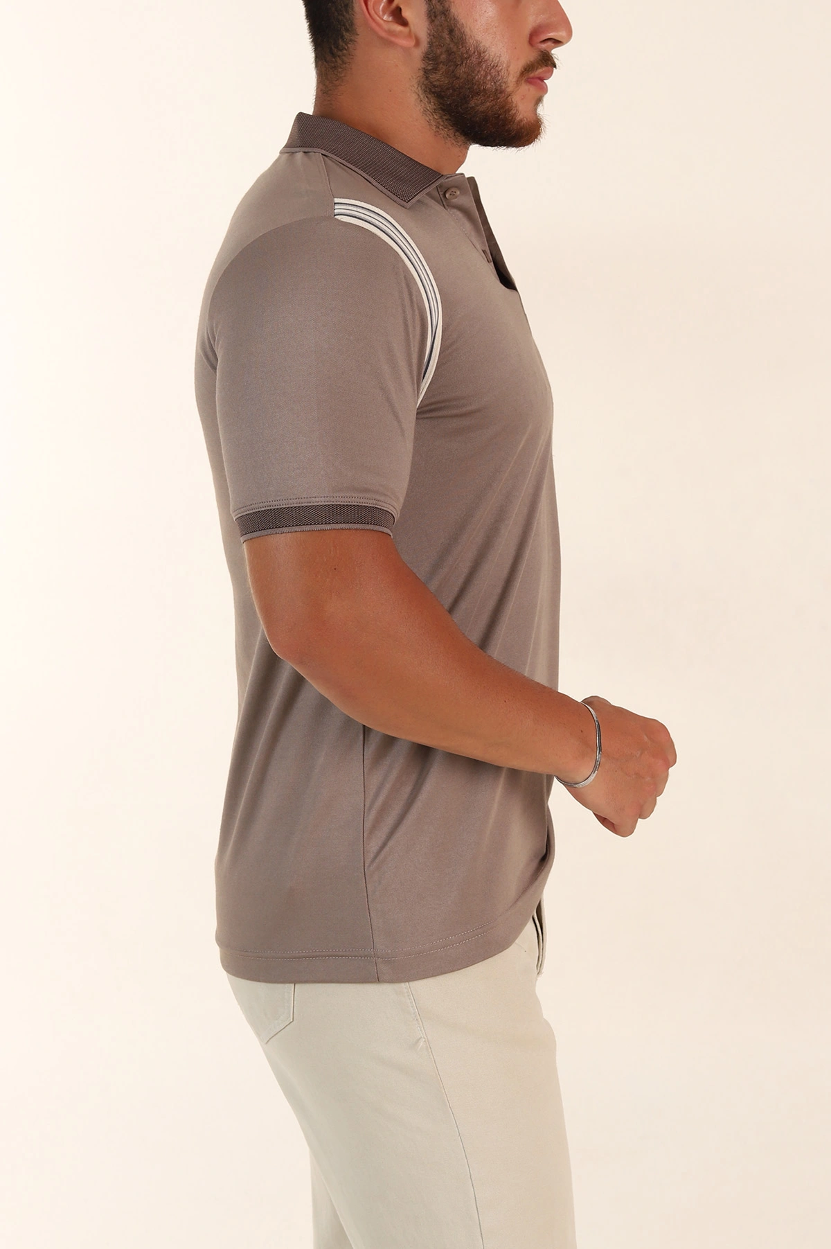Vizon Regular Fit Omuz Şerit Detaylı Polo Yaka Erkek Tişört 338462