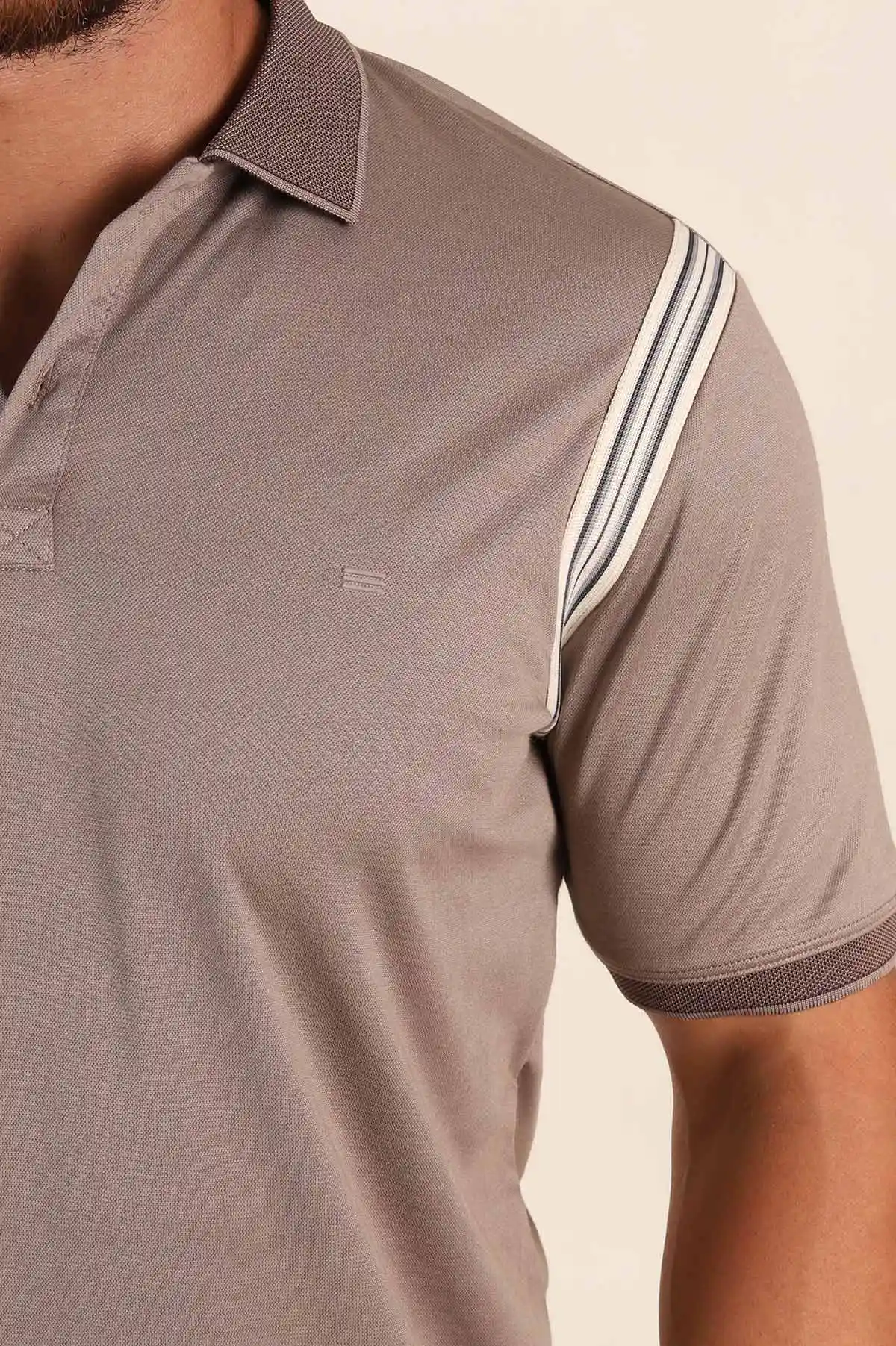 Vizon Regular Fit Omuz Şerit Detaylı Polo Yaka Erkek Tişört 338462