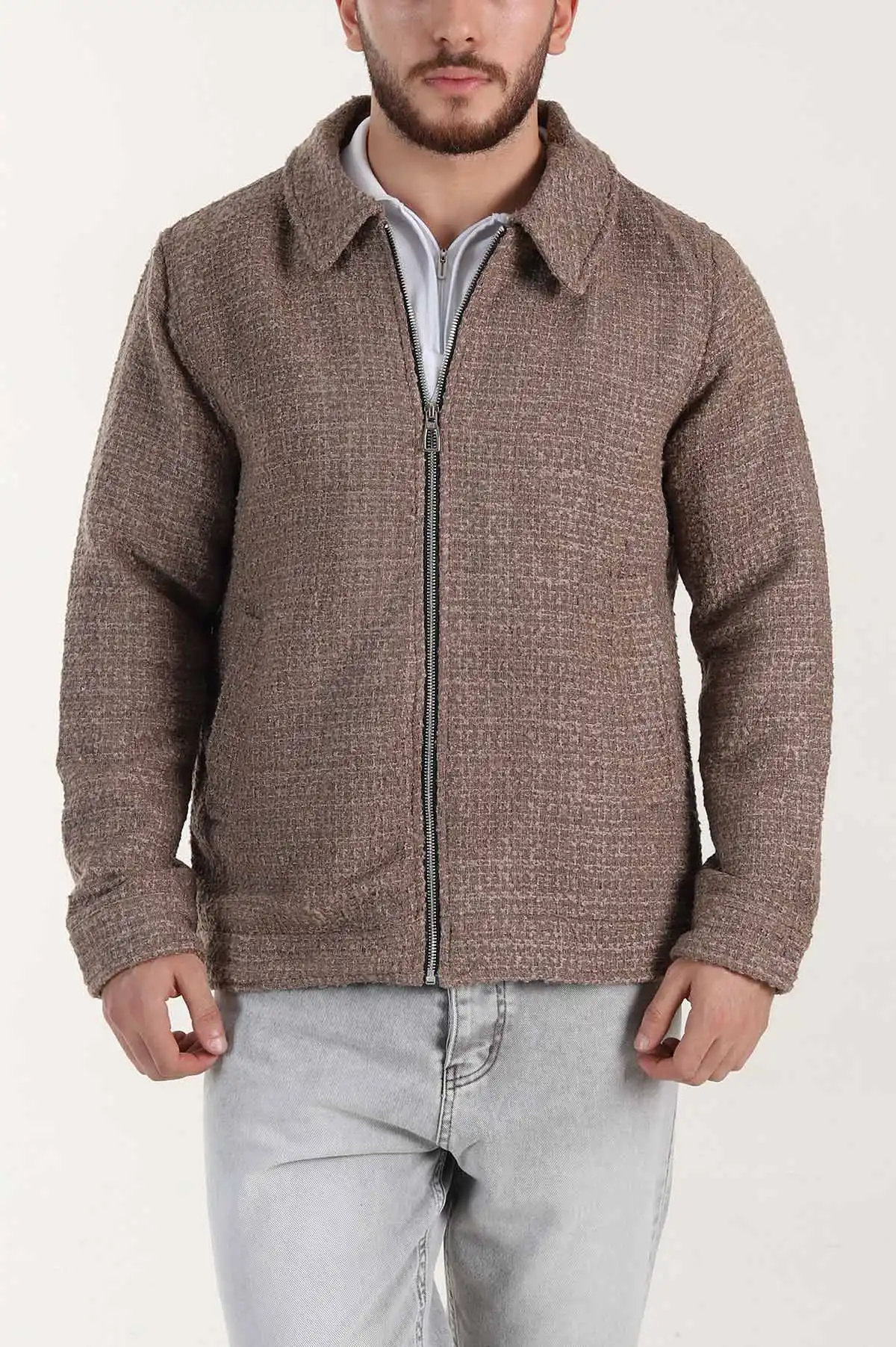 Vizon Relaxed Fit Bürümcük Dokulu Kırçıllı Erkek Ceket 400628