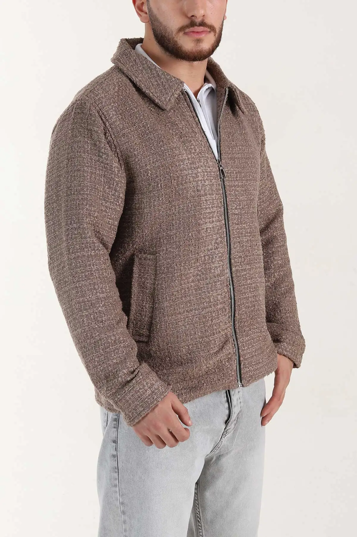 Vizon Relaxed Fit Bürümcük Dokulu Kırçıllı Erkek Ceket 400628