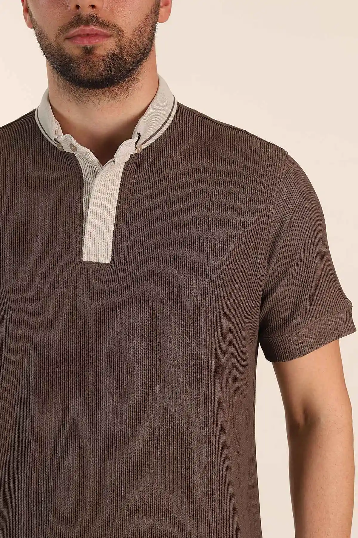 Vizon Relaxed Fit Gizi Düğmeli Polo Yaka Erkek Tişört 370272