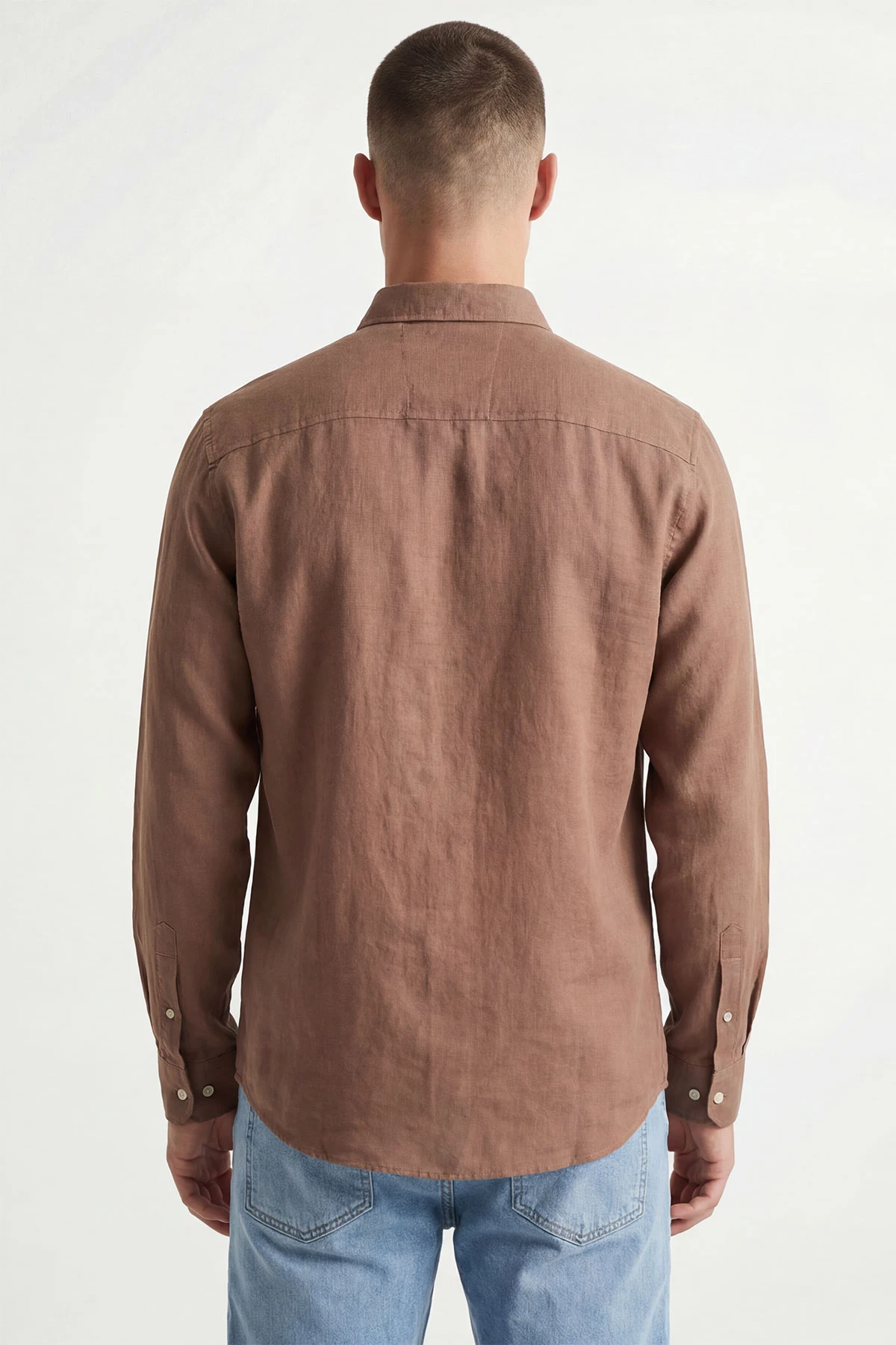 Vizon Relaxed Fit Keten Ata Yaka Erkek Gömlek 435844