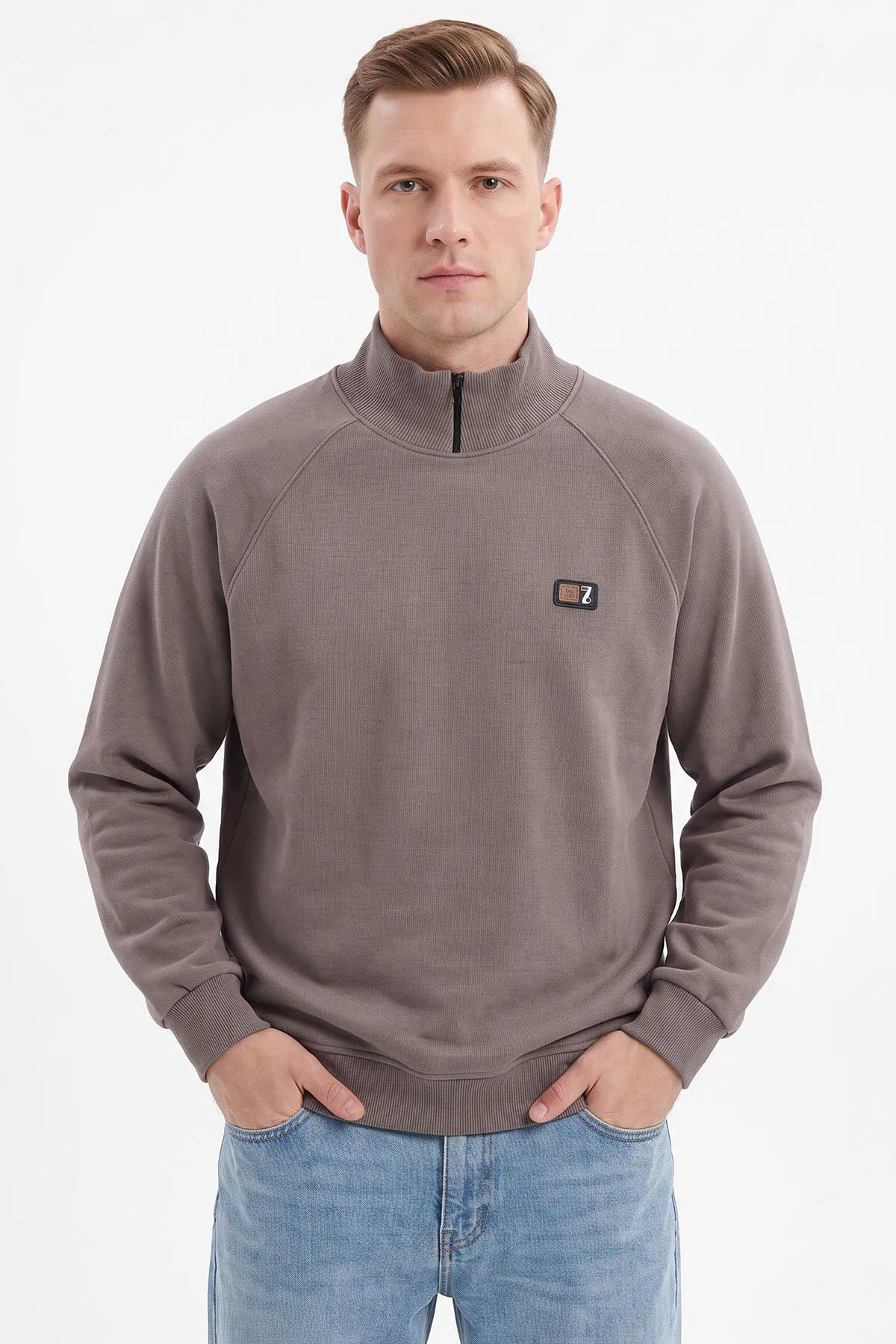 Vizon Selanik Yarım Fermuarlı Boğazlı Erkek Sweat 497735