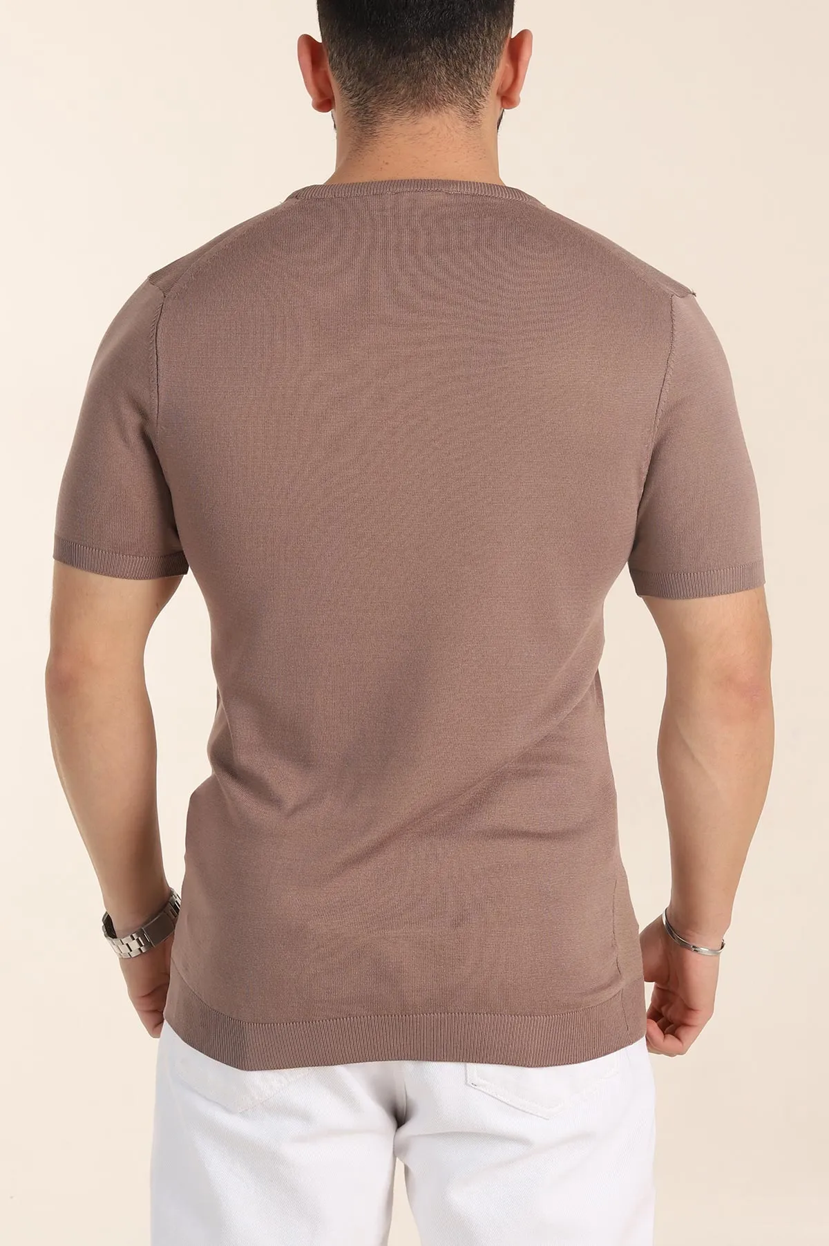 Vizon Slim Fit Basic Kısa Kollu Triko Tişört 338596