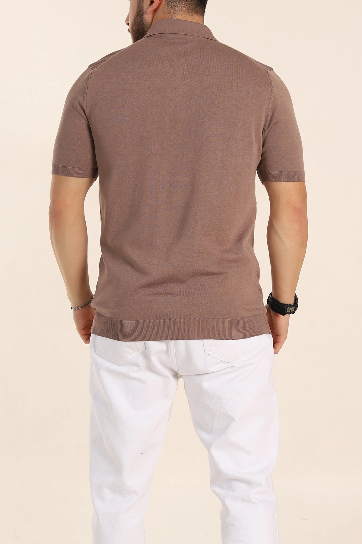 Vizon Slim Fit Fermuarlı Polo Yaka Kısa Kollu Erkek Triko Tişört 338607