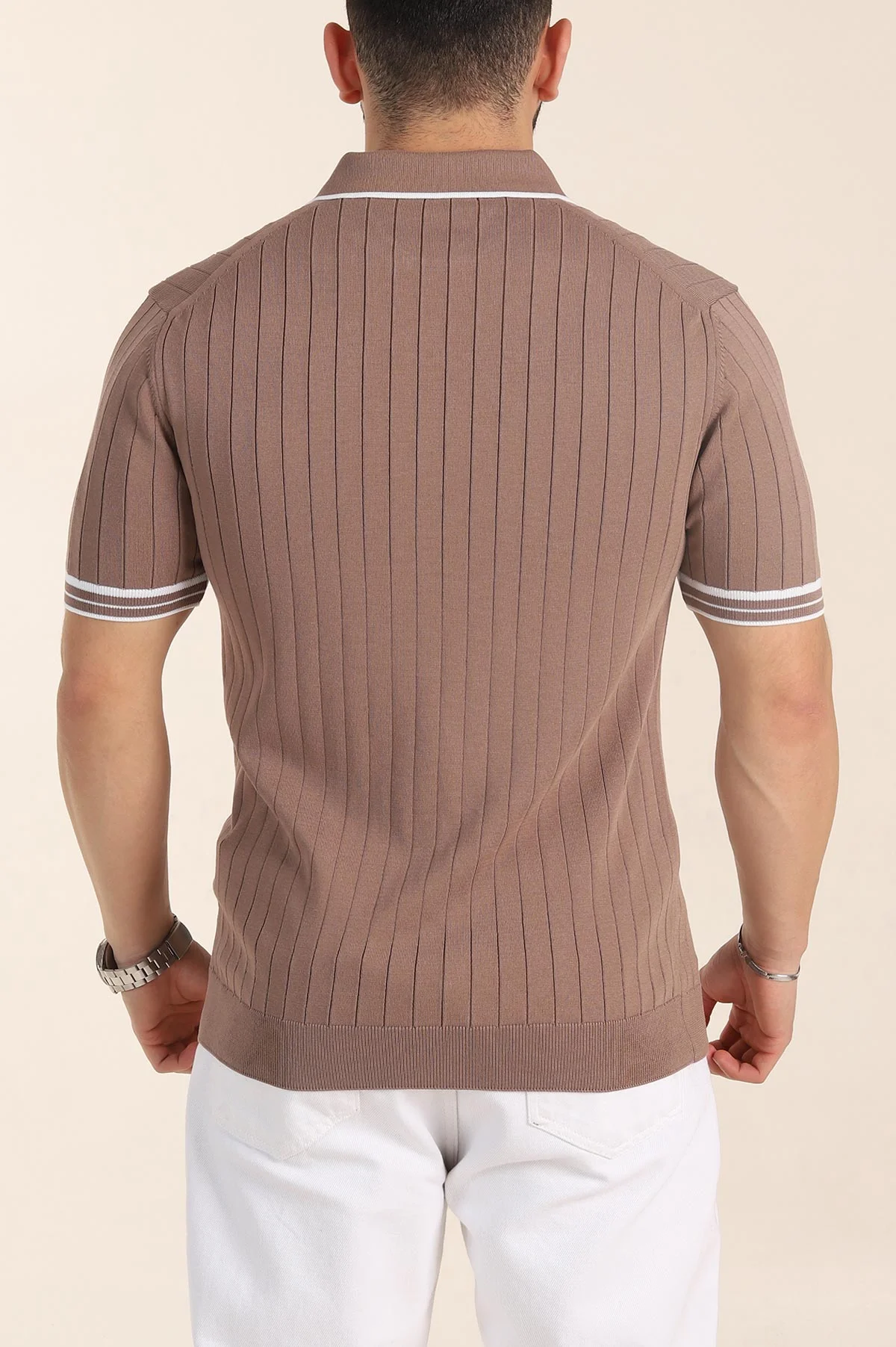 Vizon Slim Fit Patlı Polo Yaka Kısa Kollu Erkek Triko Tişört 338583