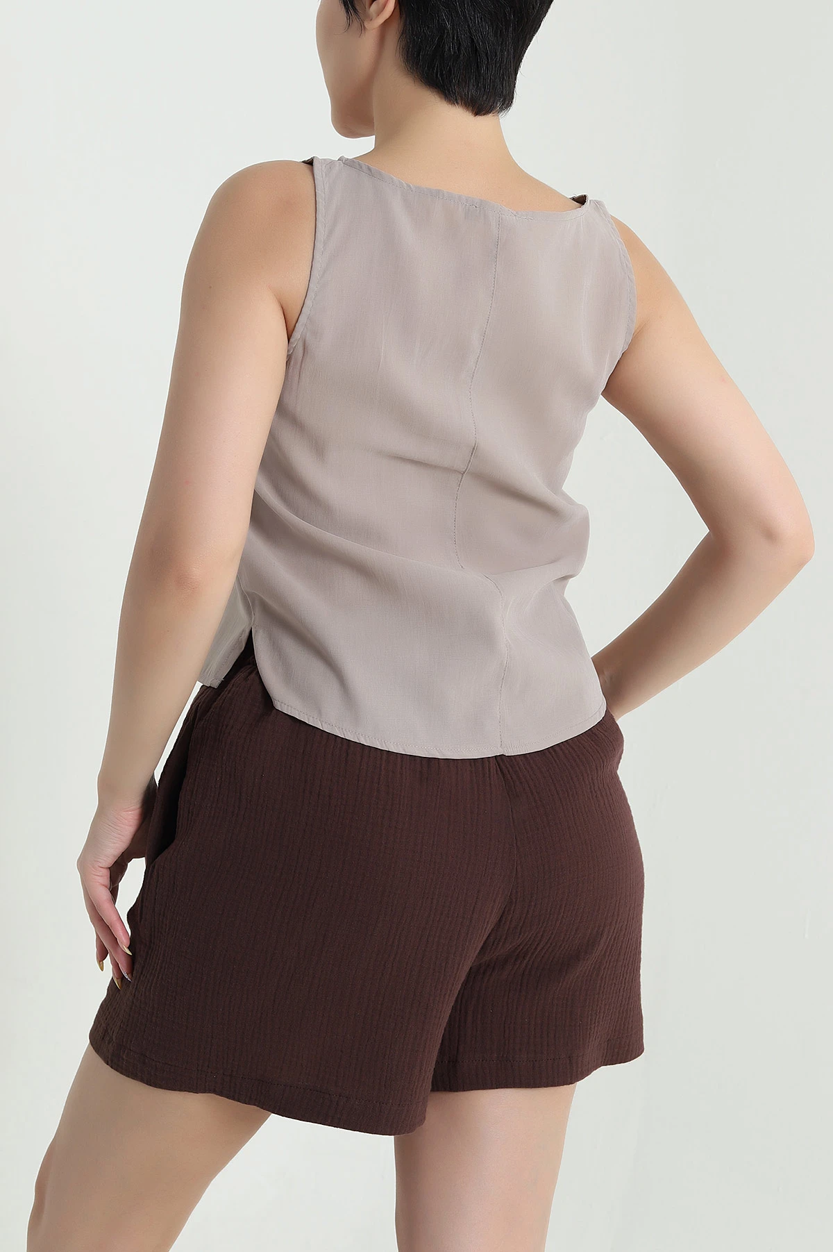 Vizon Tensel Modal Kolsuz Kadın Bluz 470076