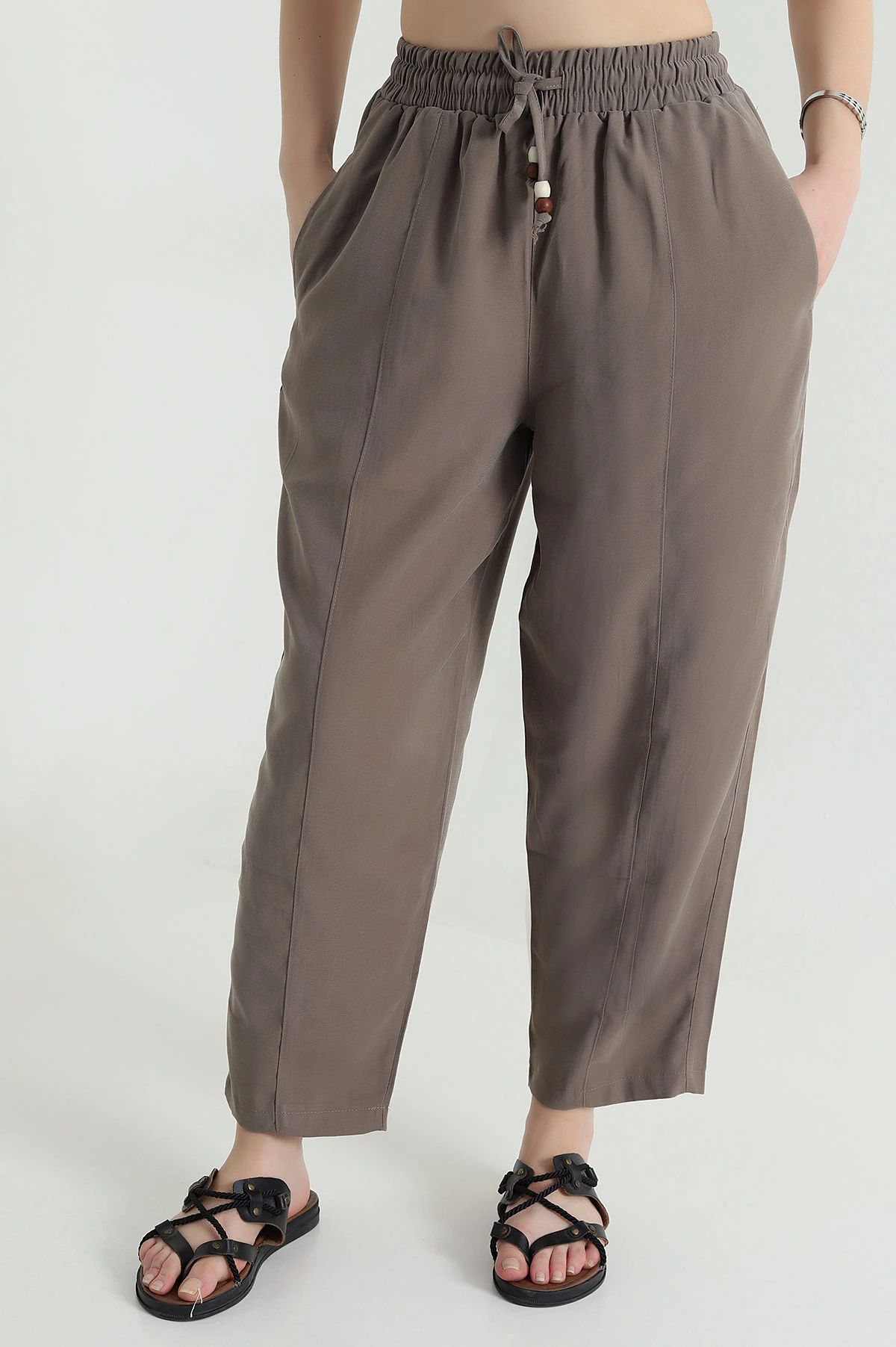Vizon Twil Modal Beli Lastikli Kadın Pantolon 473666