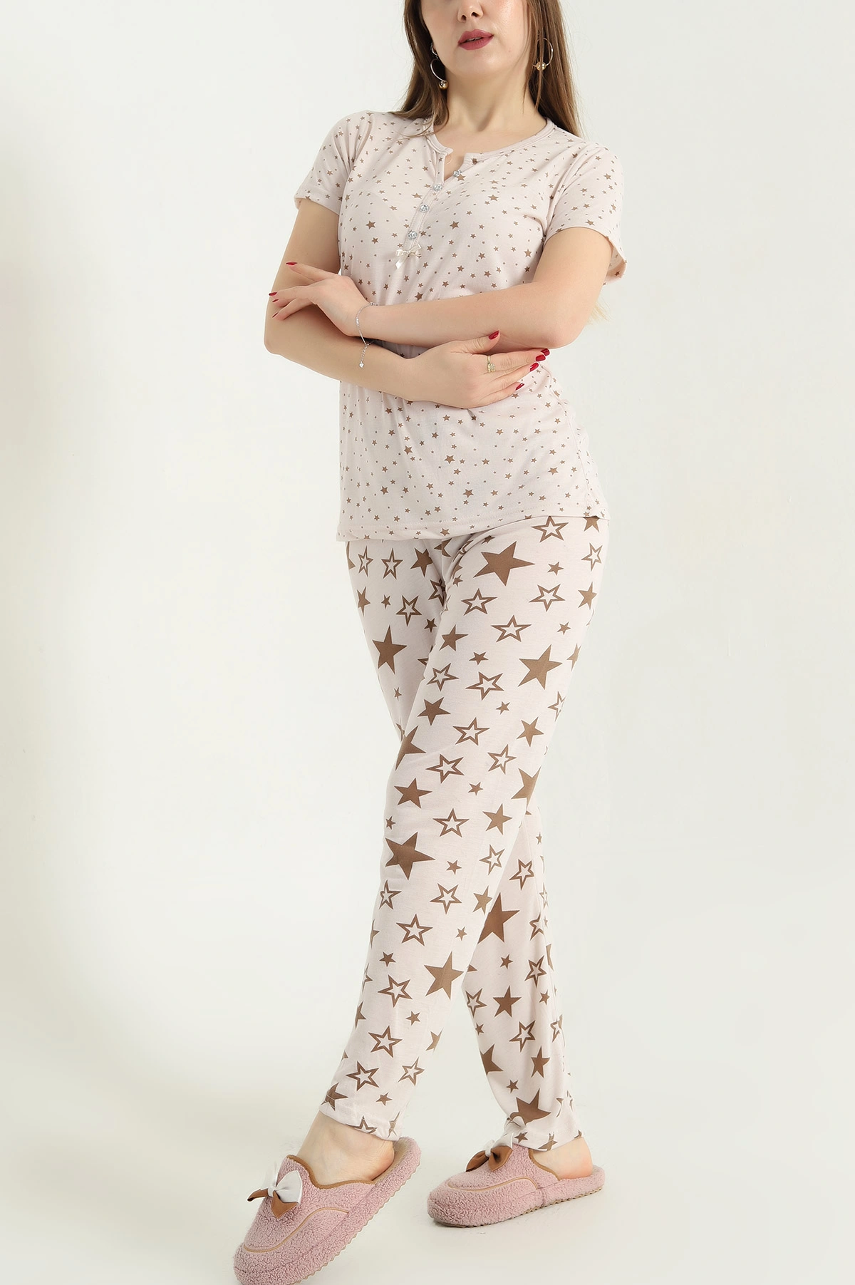 Vizon Viskon Kısa Kol Bayan Pijama Takımı 338233