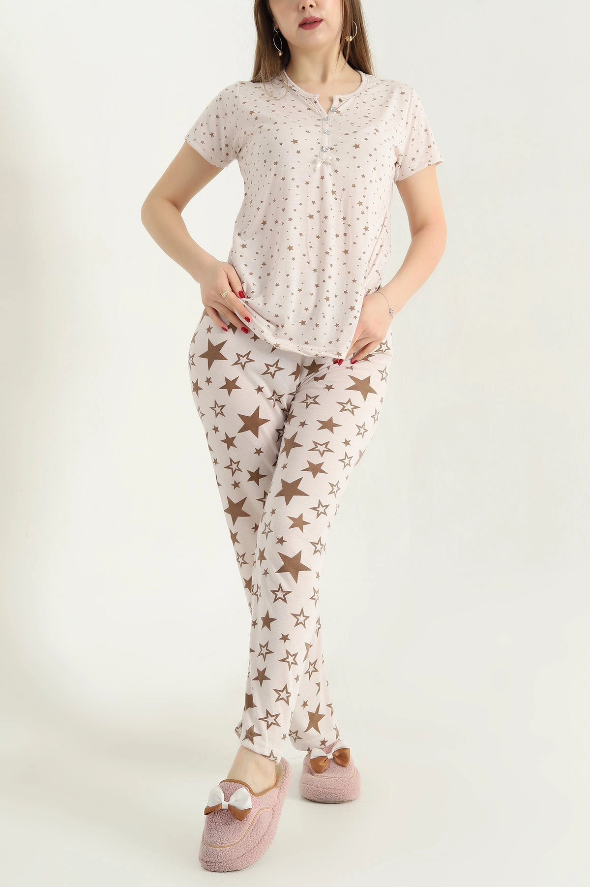 Vizon Viskon Kısa Kol Bayan Pijama Takımı 338233