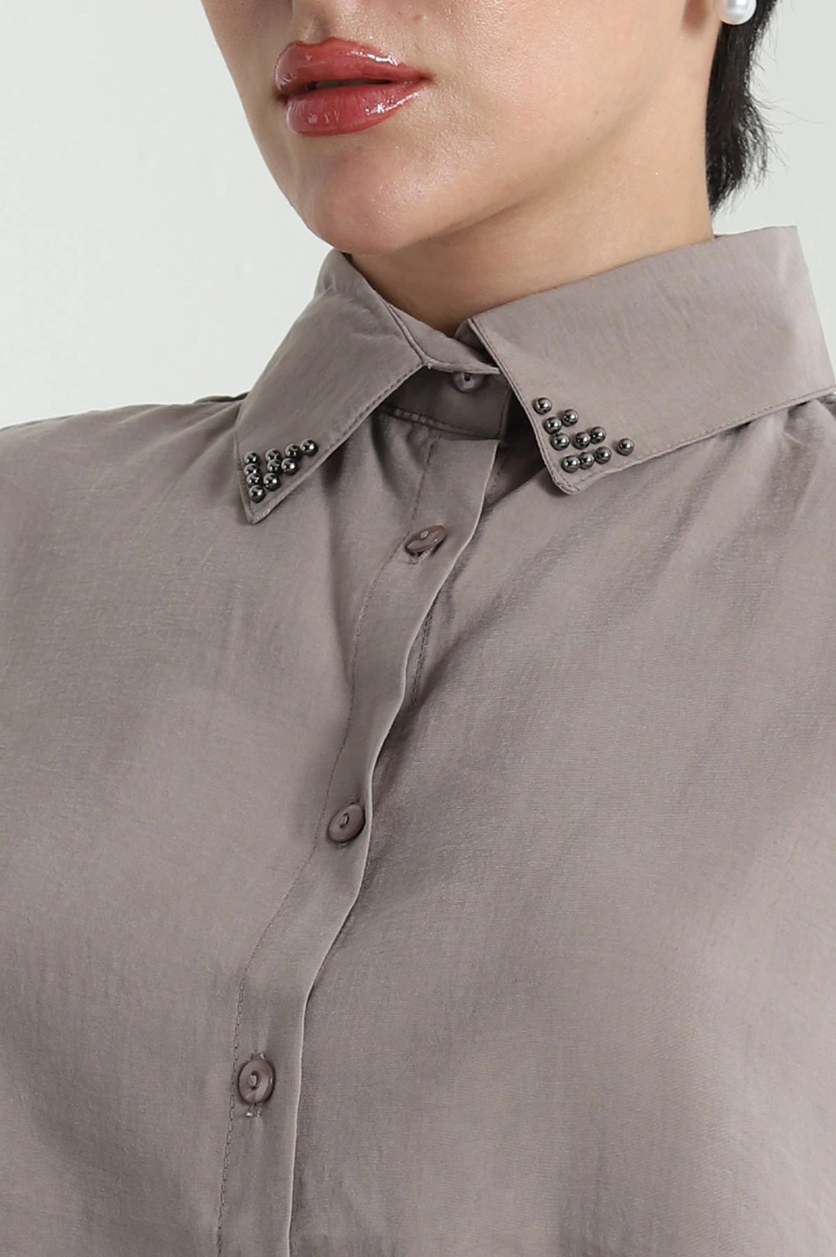 Vizon Yaka İncili Tencel Kadın İkili Takım 475225