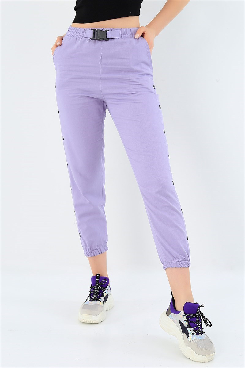 Yan Çıtçıtlı Bayan Gabardin Pantolon 32732