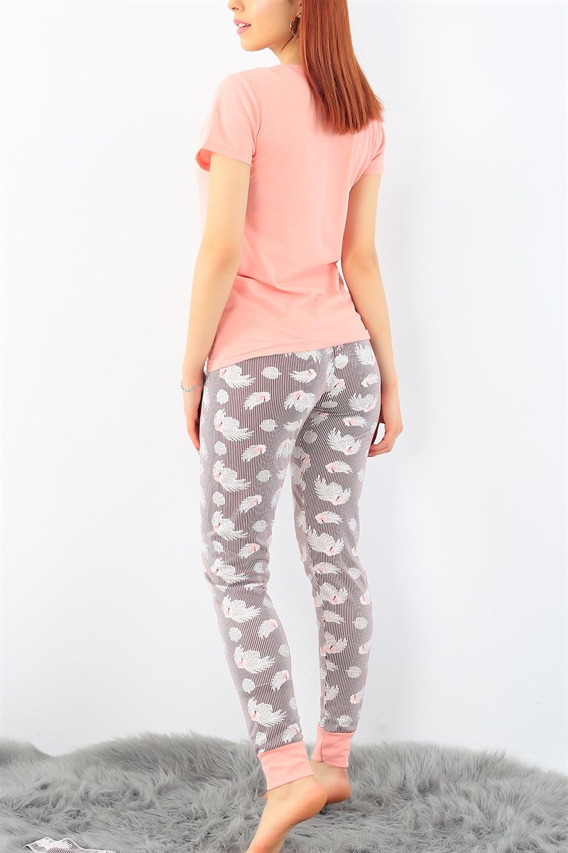 Yaprak Baskılı Bayan Pijama Takımı 32316