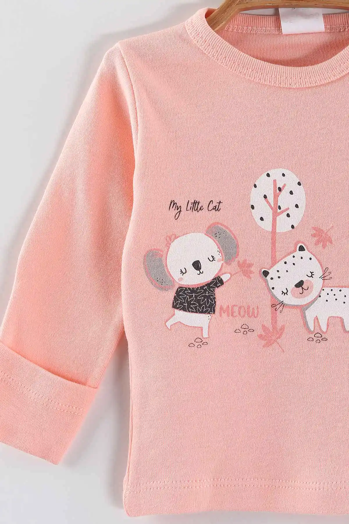 Yavruağzı (0-3 Ay) Koala  Baskılı   Patikli Unisex Bebek 3'lü Zıbın Takım 453779