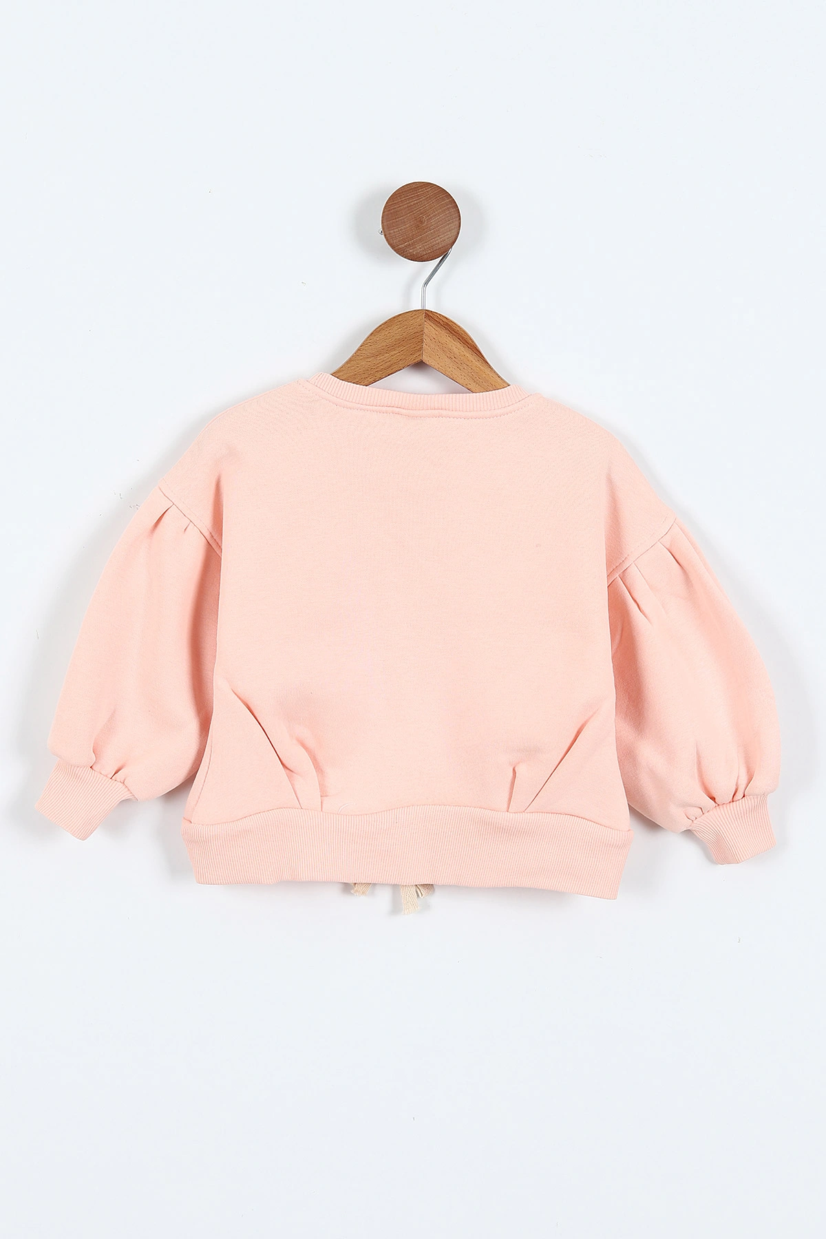 Yavruağzı (0-4 Yaş) Fiyonk ve Taş Baskılı 3  İp Şardonlu Kız Çocuk Sweatshirt 415022