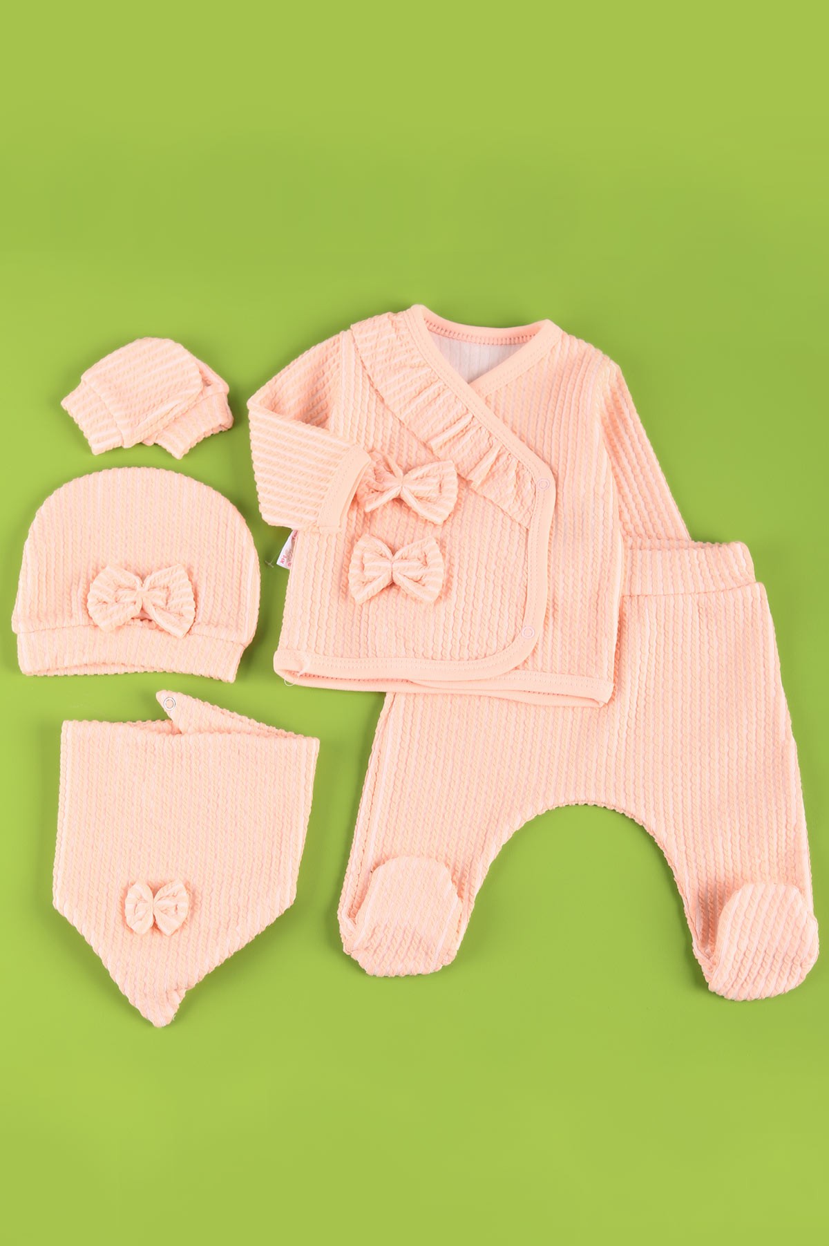 Yavruağzı (0-6 Ay) Nakışlı Kız Bebe Takım 223709