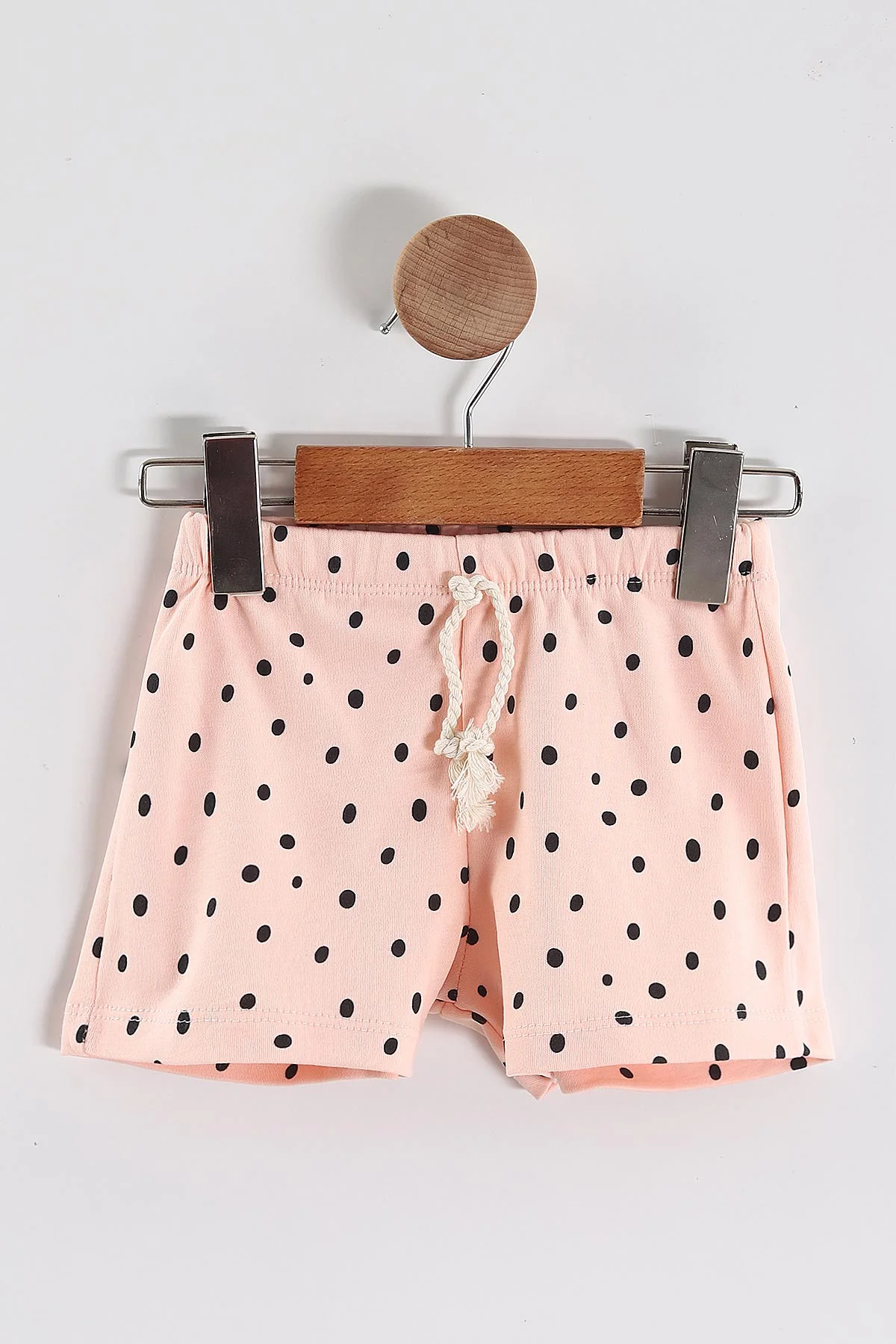 Yavruağzı (3-18 Ay) Çiçek Baskılı Koldan Fırfırlı  Tişörtlü ve  Şortlu Kız Bebek Yazlık Takım 452978