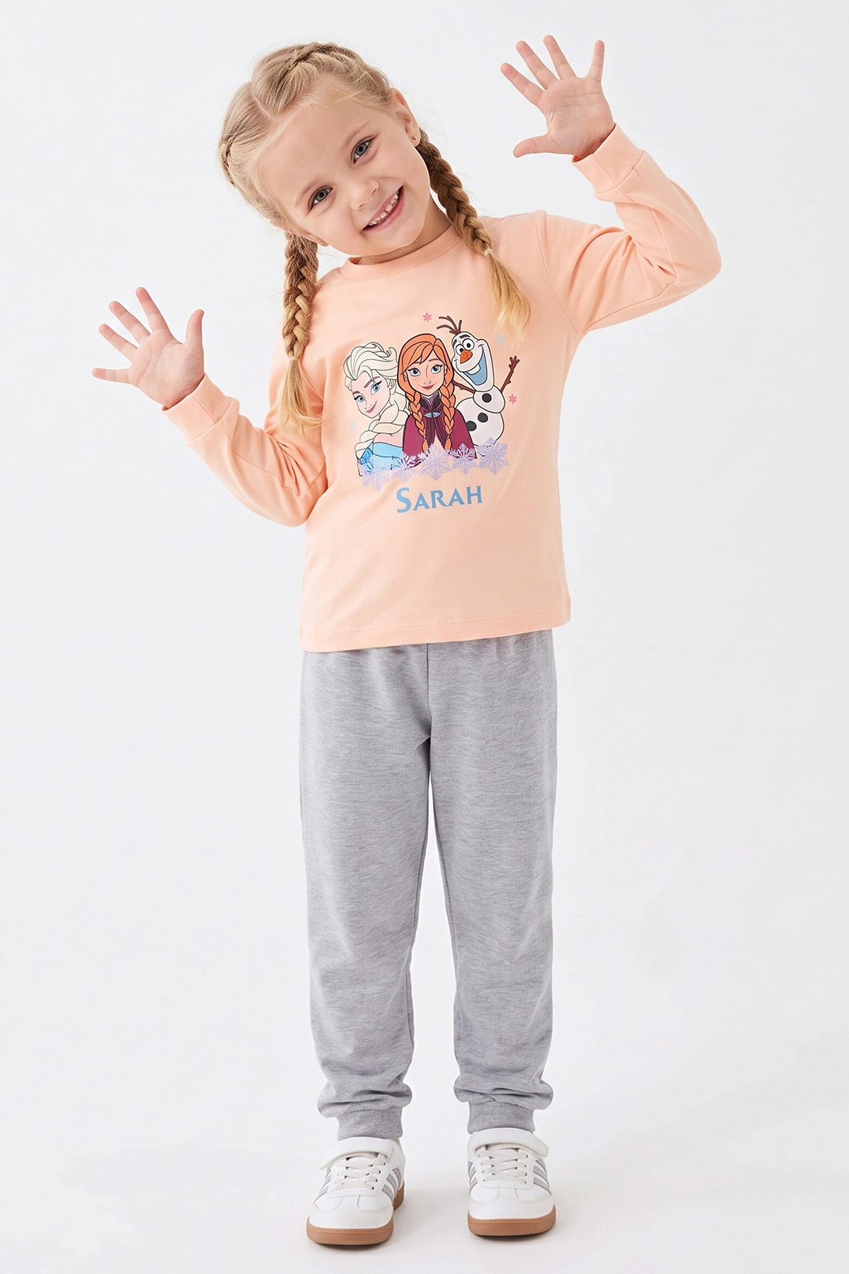 Yavruağzı (3-8 Yaş) Karakter Baskılı İnterlok Kumaş Kız Çocuk Pijama Takım 491057