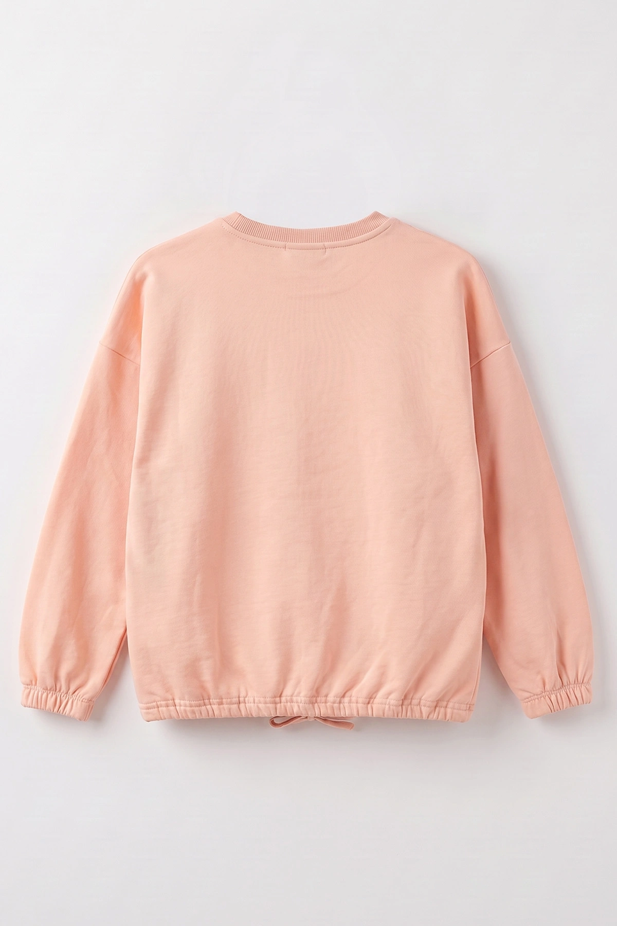 Yavruağzı (4-12 Yaş) Belden Bağcıklı Cep Detaylı 2 İp Şardonlu Kız Çocuk Sweatshirt 489304